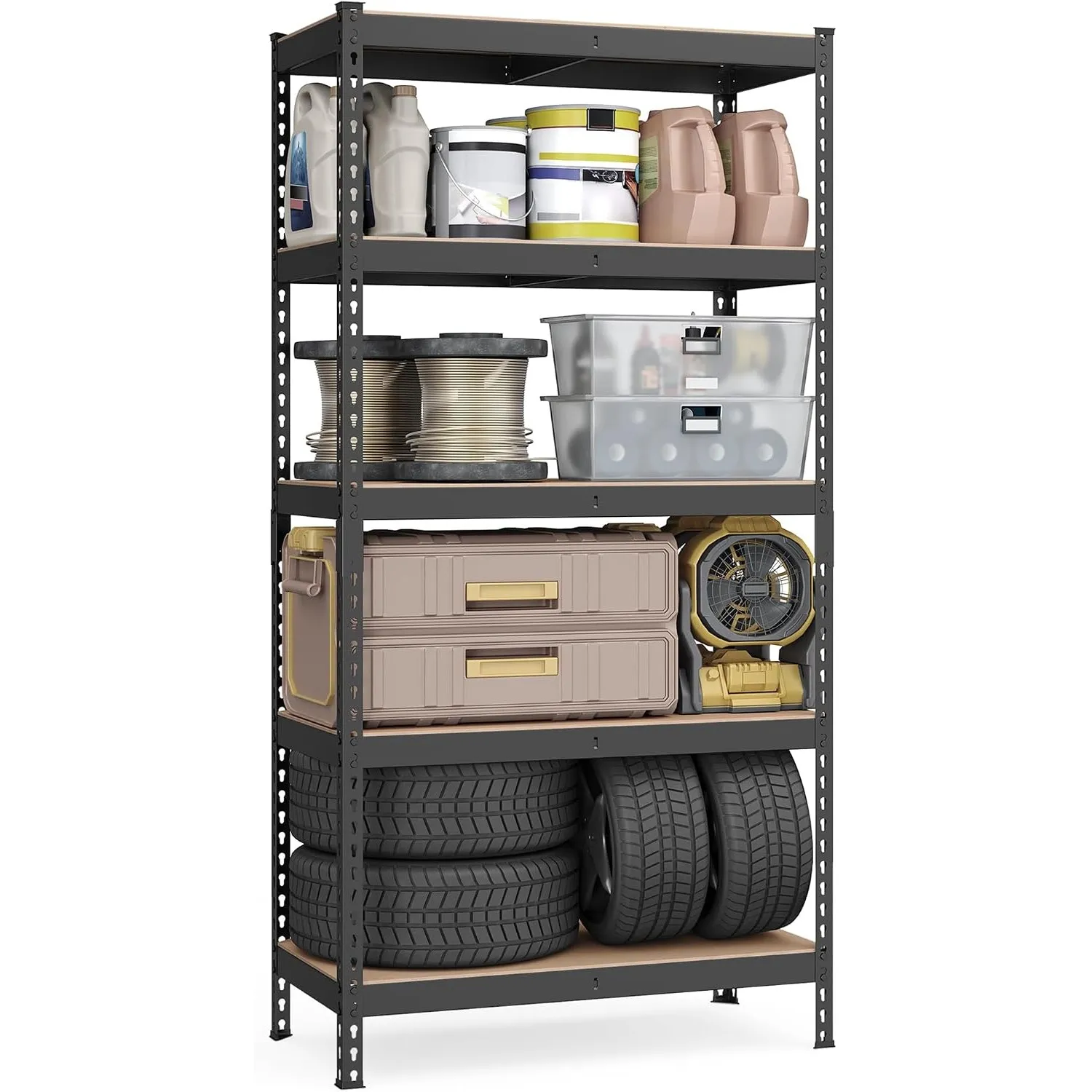 SONGMICS Schwerlastregal, 5 Ablagen, 45 x 90 x 180 cm