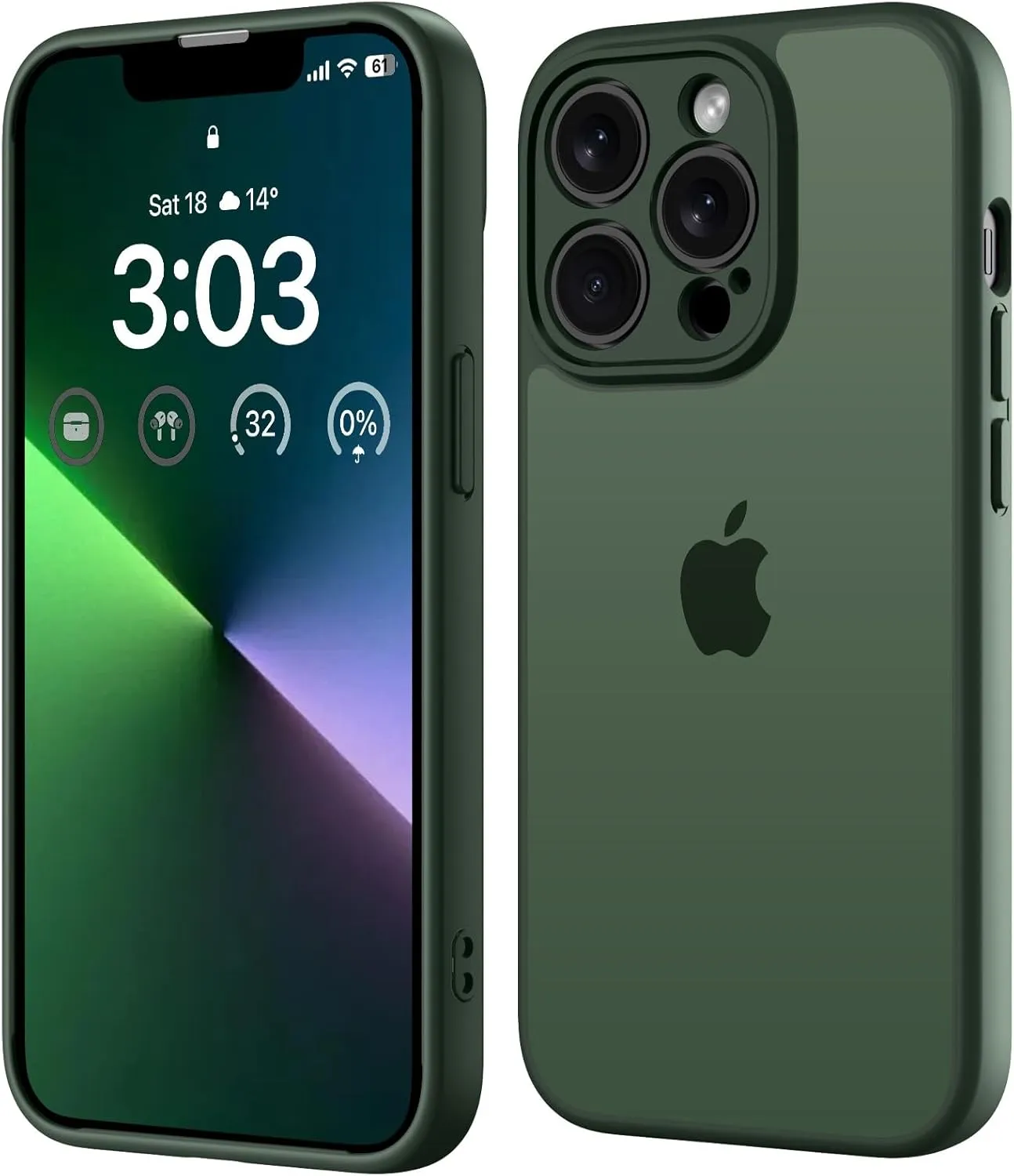 ORDA Matt Hülle für iPhone 13 Pro Max 6,7 Zoll, Vollständiger Kameraschutz Stoßfest Kratzfest Transluzente Schutzhülle,…
