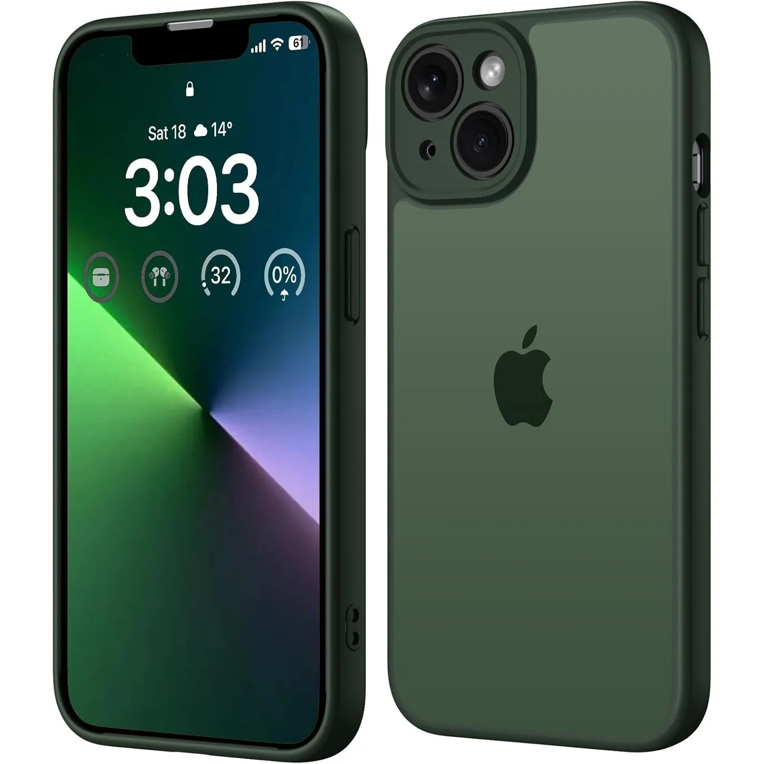 ORDA für iPhone 13 Hülle 6,1 Zoll, Vollständiger Kameraschutz Stoßfest Kratzfest Transluzente Rückseite Schutzhülle, An…