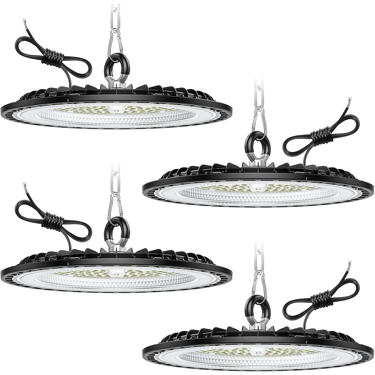 4 Pack 200W UFO LED Werkstatt Deckenleuchte, Werkstattlampe LED 30000LM, 6000K Kaltweiß Garagenlampe Led, IP65 Wasserdi…