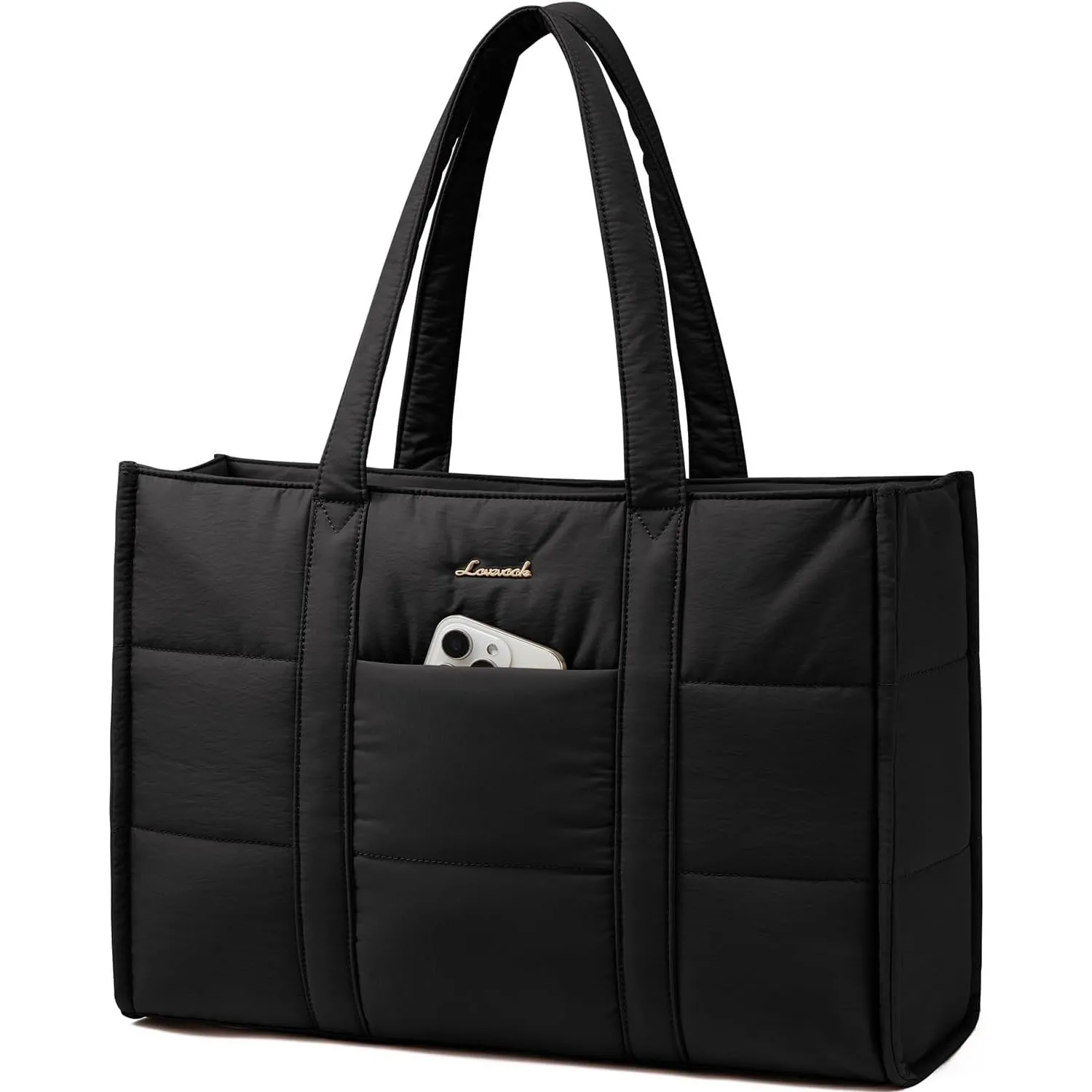 LOVEVOOK Handtasche Damen Groß, Puffer 17 Zoll Laptoptasche Shopper Tasche Arbeitstasche Aktentasche, Tote Bag Women Ha…