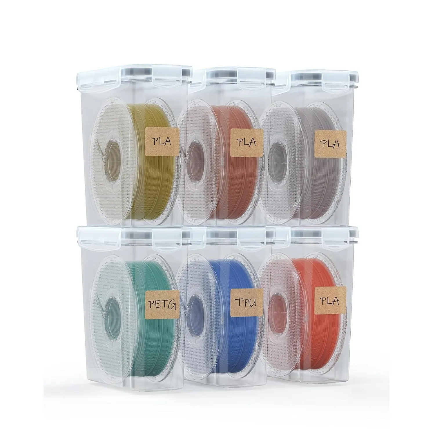 YOOPAI Filament Aufbewahrungsbox - 6 Pack Filament Container für 3D Druck Filament Versiegelung und Schutz - Tragbare A…