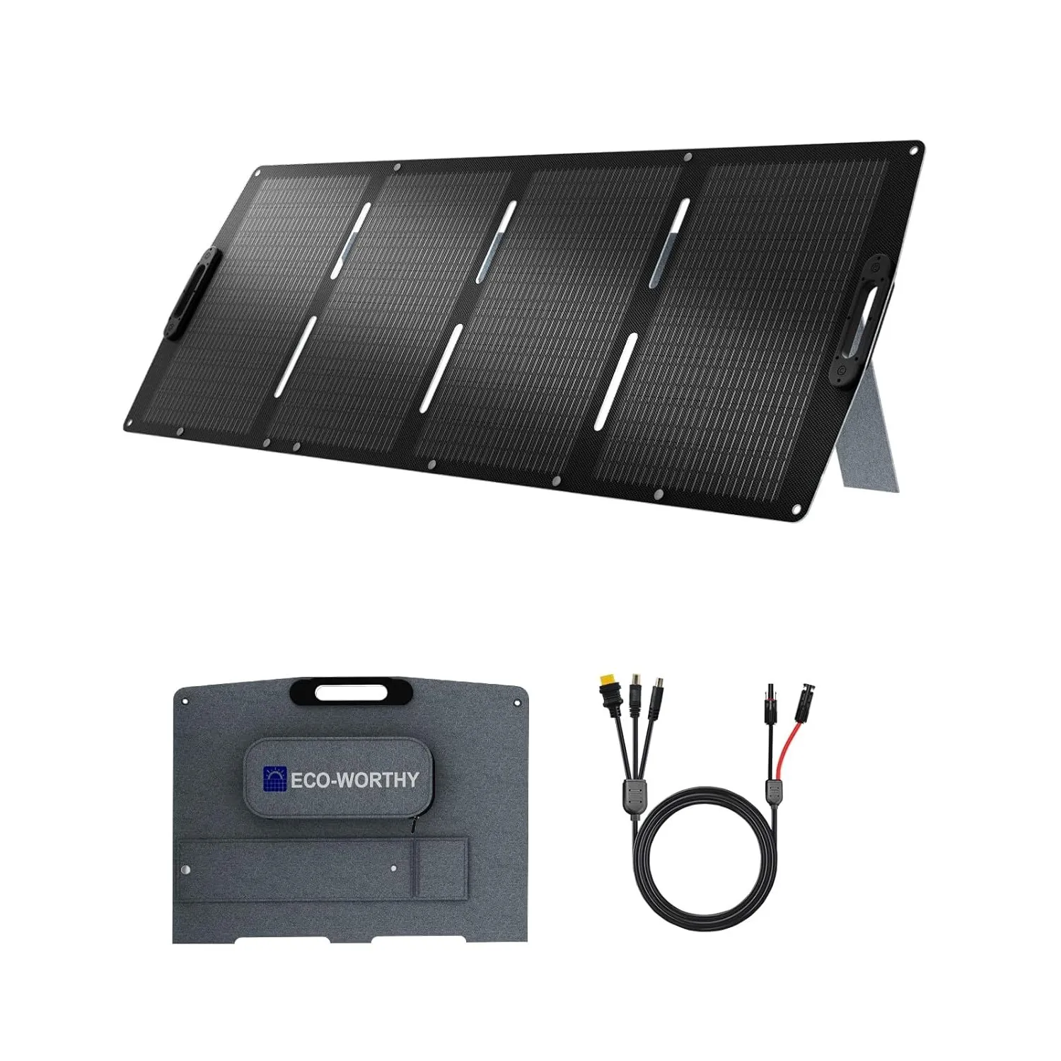ECO-WORTHY 200W Faltbare Solarpanel für Powerstation, ETFE-Material | Tragbares Solarmodul für Camping Wohnmobil, Outdo…