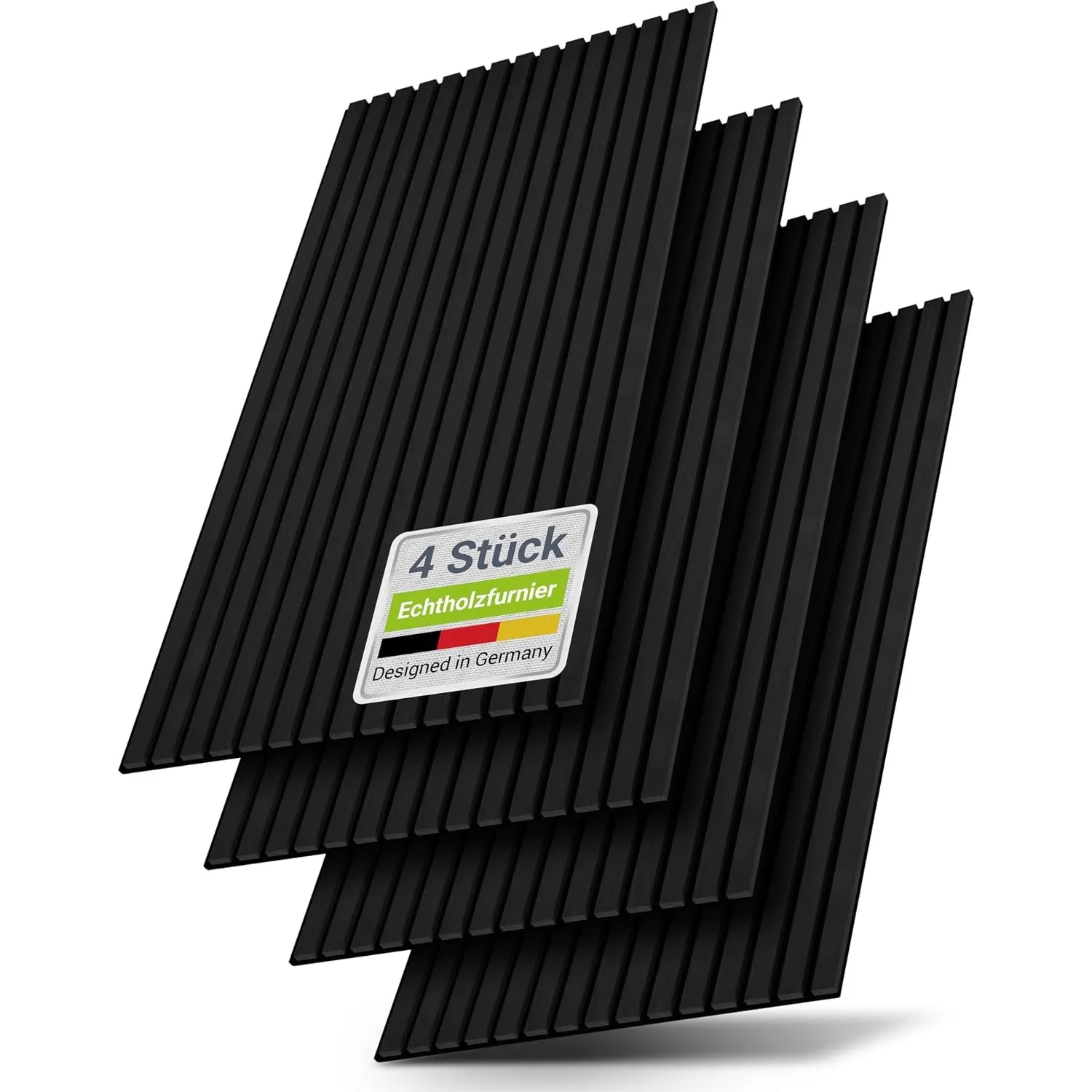 Juskys Akustikpaneele 4er Set 120x60 cm schwarz, Wandpaneele