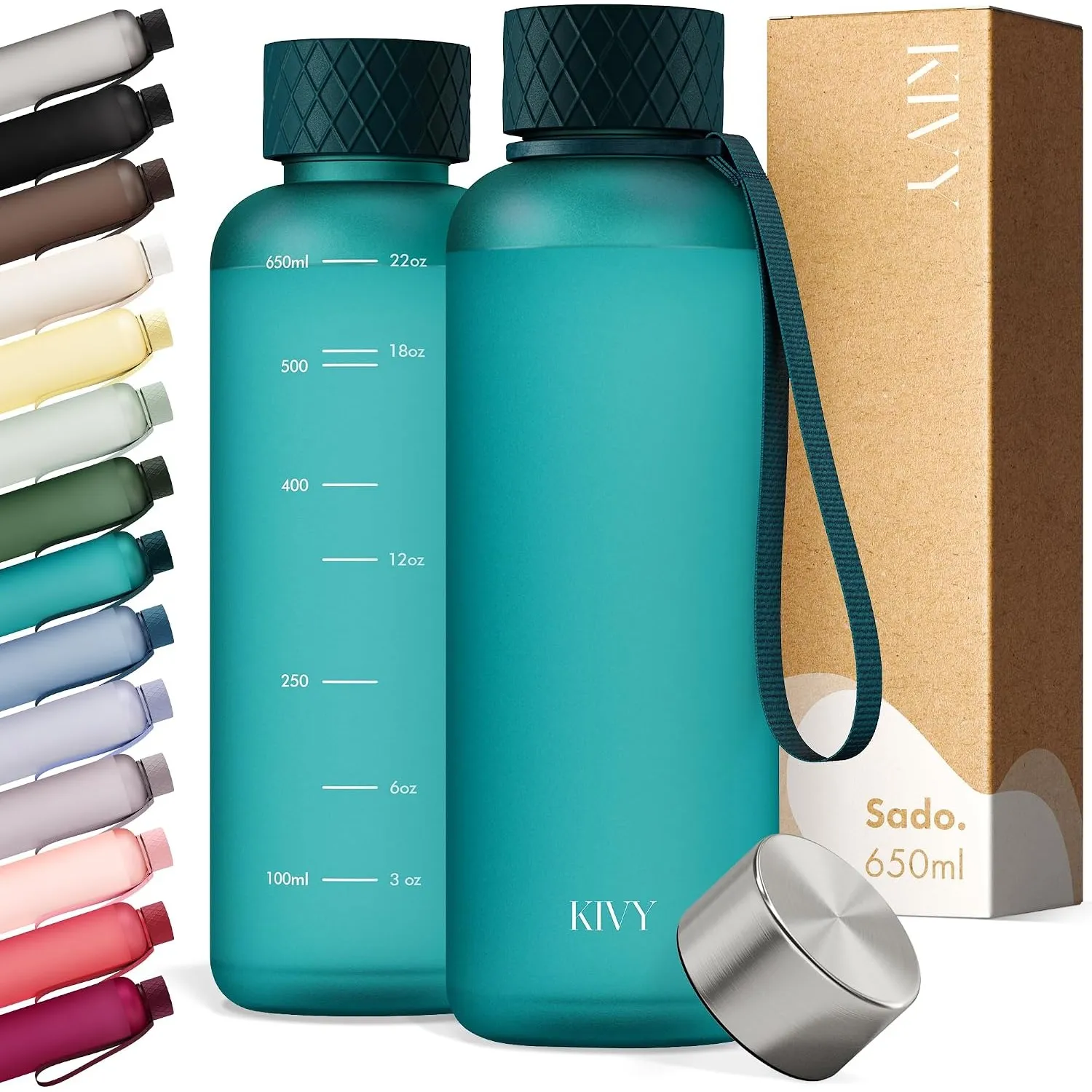 KIVY Trinkflasche 650ml aus Tritan - Auslaufsicher & Spülmaschinenfest