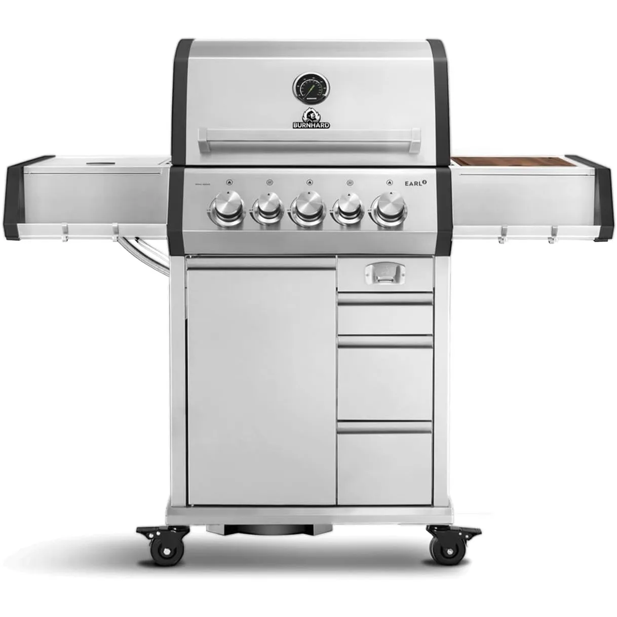 BURNHARD® Gasgrill 3-Brenner inkl. Heckbrenner, mit Gusseisen Grillrost