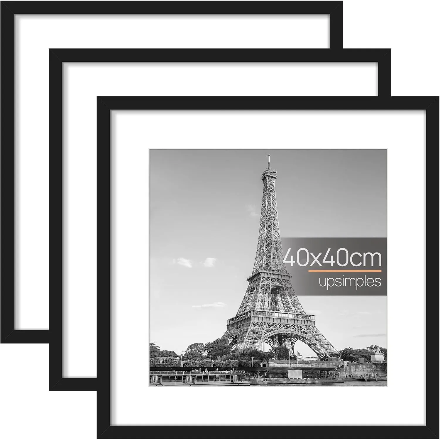 upsimples 3 Pack Bilderrahmen 40x40 Schwarz, Wandbilder Rahmen für Fotos