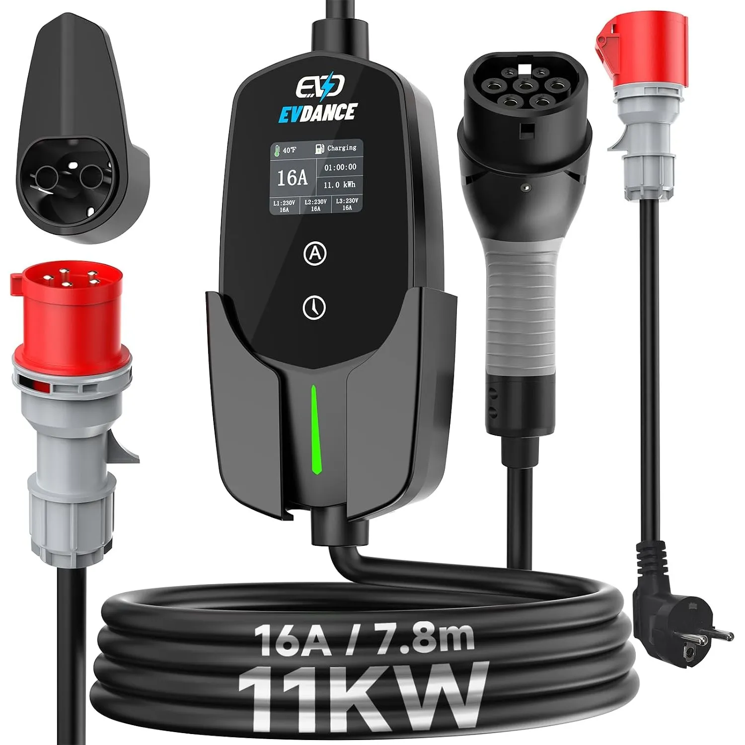 EVDANCE Mobile Wallbox/Ladestation 11kW Typ 2 Ladekabel