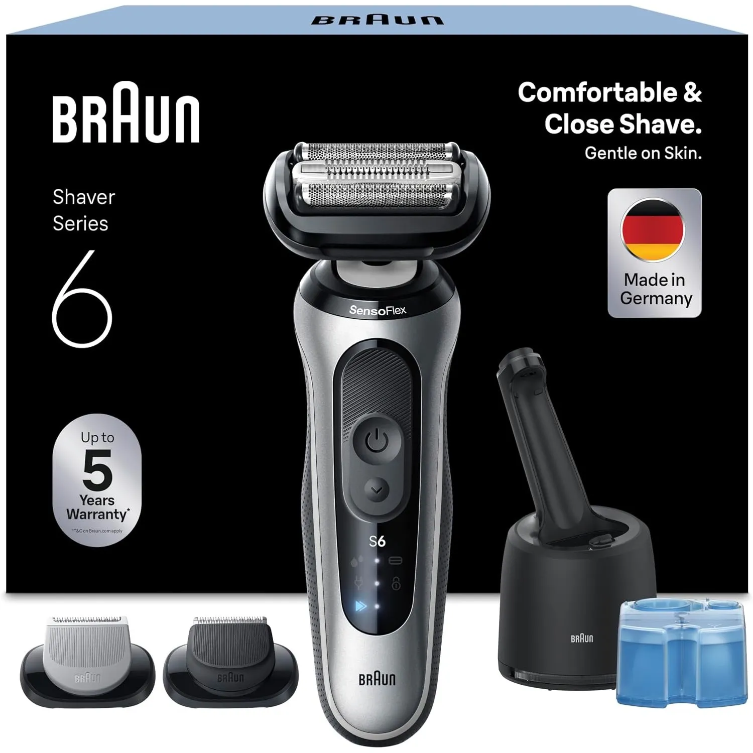 Braun Rasierer Herren Elektrisch Series 6, 62-S7650cc, Silber