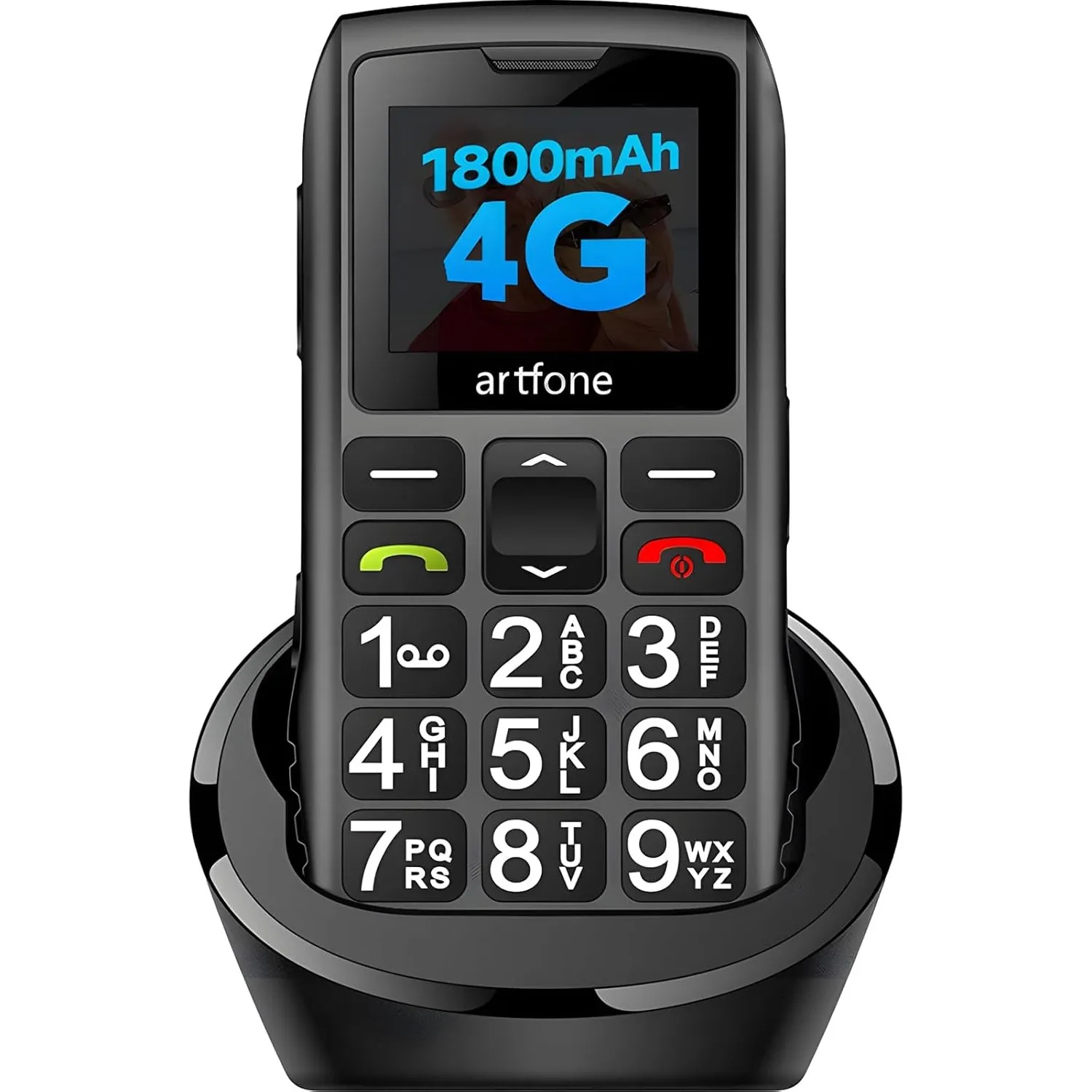 artfone 4G Seniorenhandy ohne Vertrag | SIM mit Notruftaste | Rentner Handy Große Tasten | Taschenlampe | Akku Lange St…