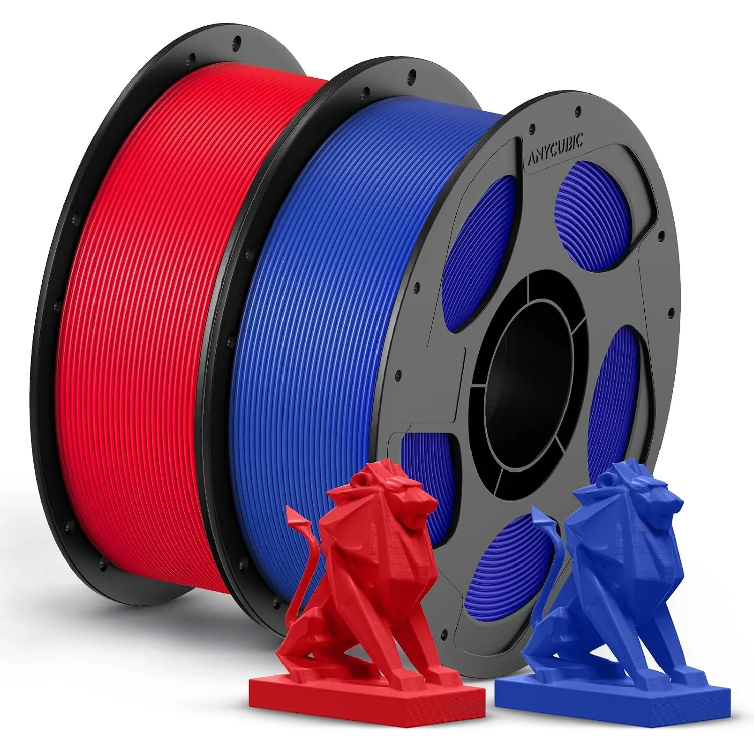 ANYCUBIC PETG Filament 1,75mm, Hohe Zähigkeit, Hoher Glanz, 2KG Rot Blau | Geringe Verzugneigung und hervorragende Schi…