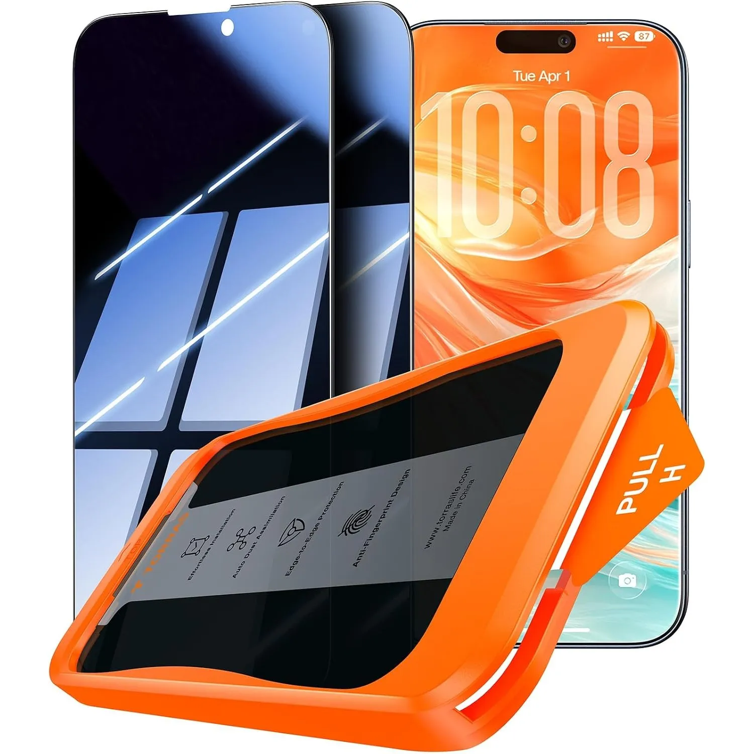 TORRAS für iPhone 16 für Panzerglas 9H+ Sichtschutz, 2 Stück