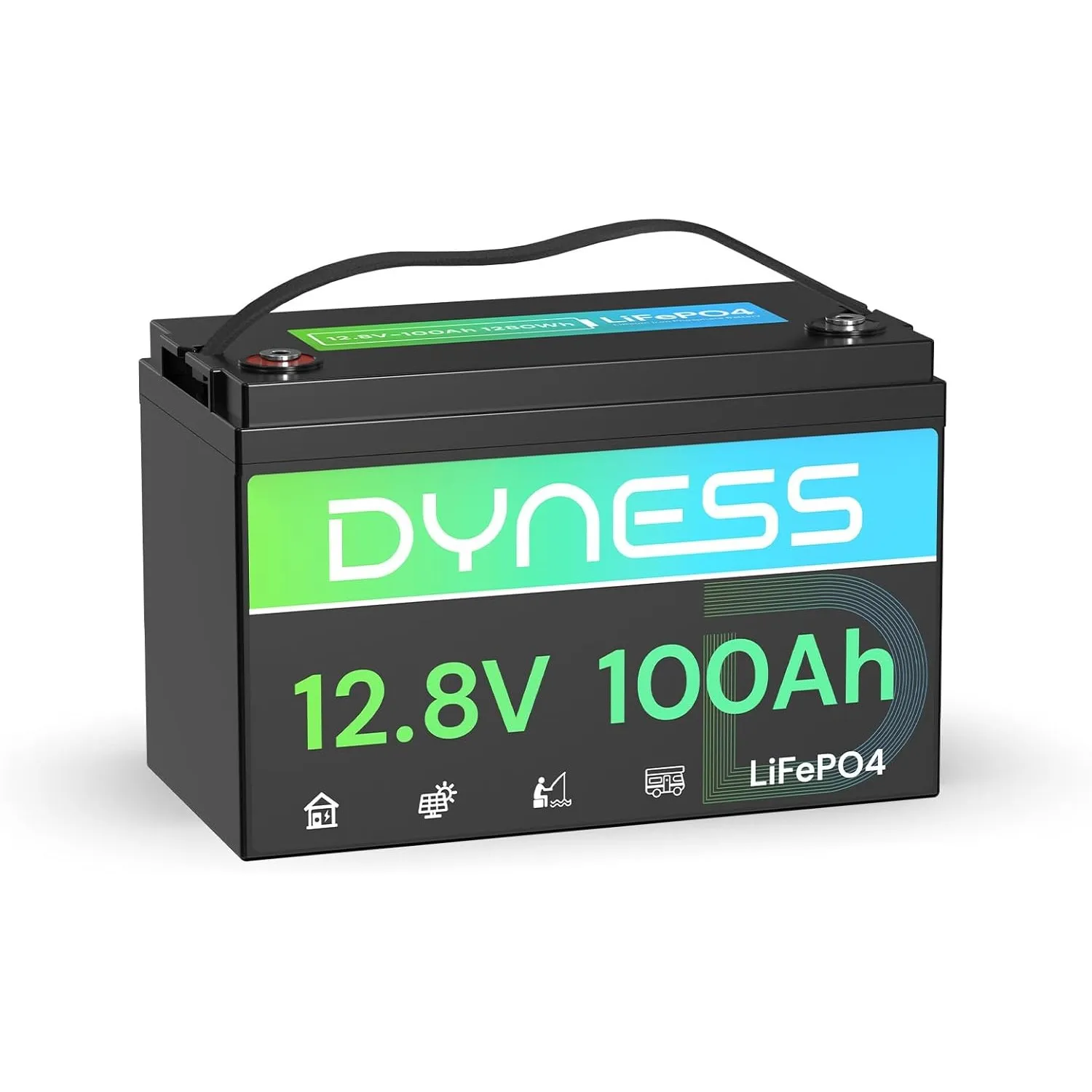 Dyness Lithium Batterie 12V 100Ah LiFePO4 Akku mit 100A BMS, Niedertemperatur-Abschaltung, Max 15000 Zyklen, 1280Wh Lit…