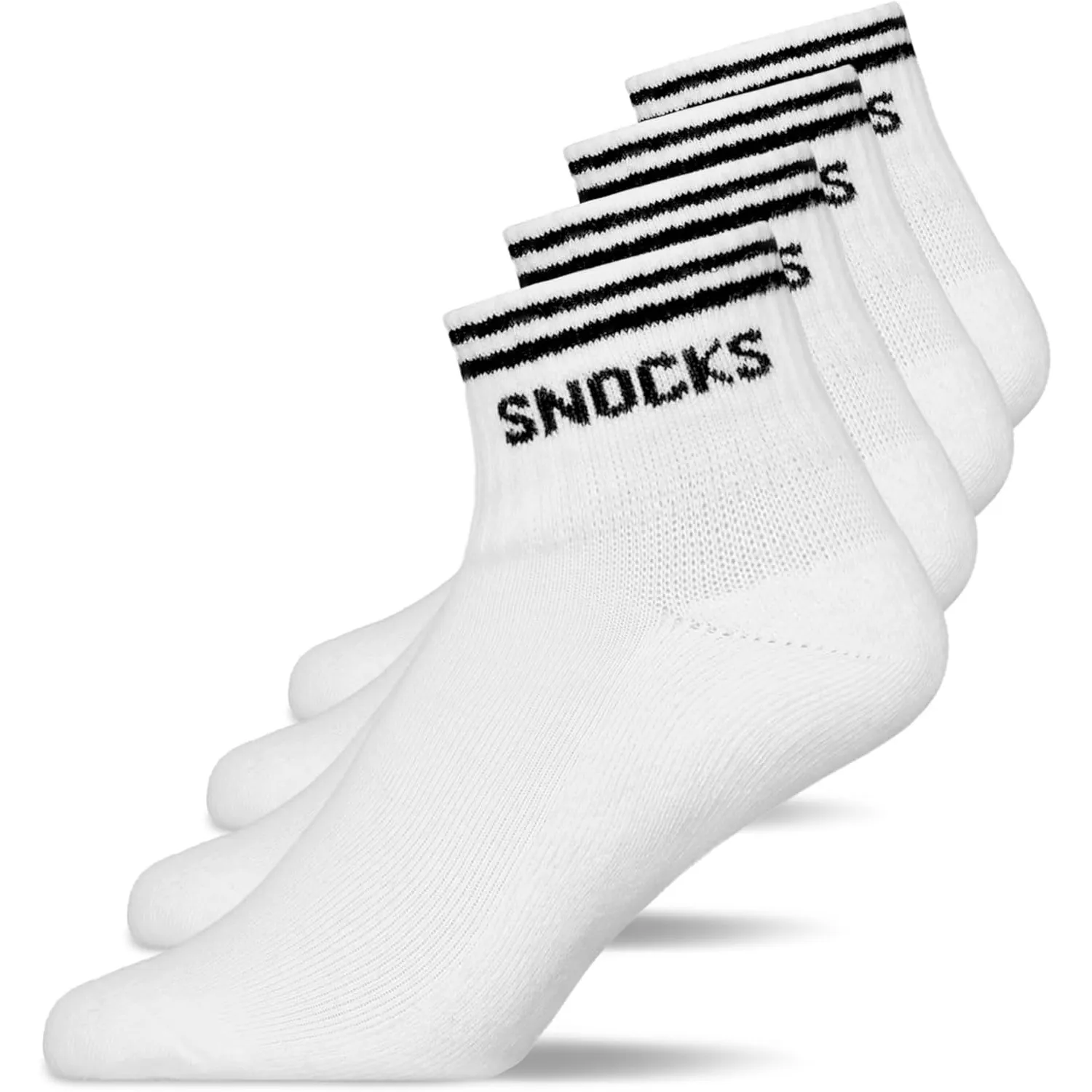 Snocks Retro Sneaker Socken (4 Paar) aus Bio Baumwolle - Knöchelhoch Sneaker Socken mit Streifen - Sneaker Socken Herre…