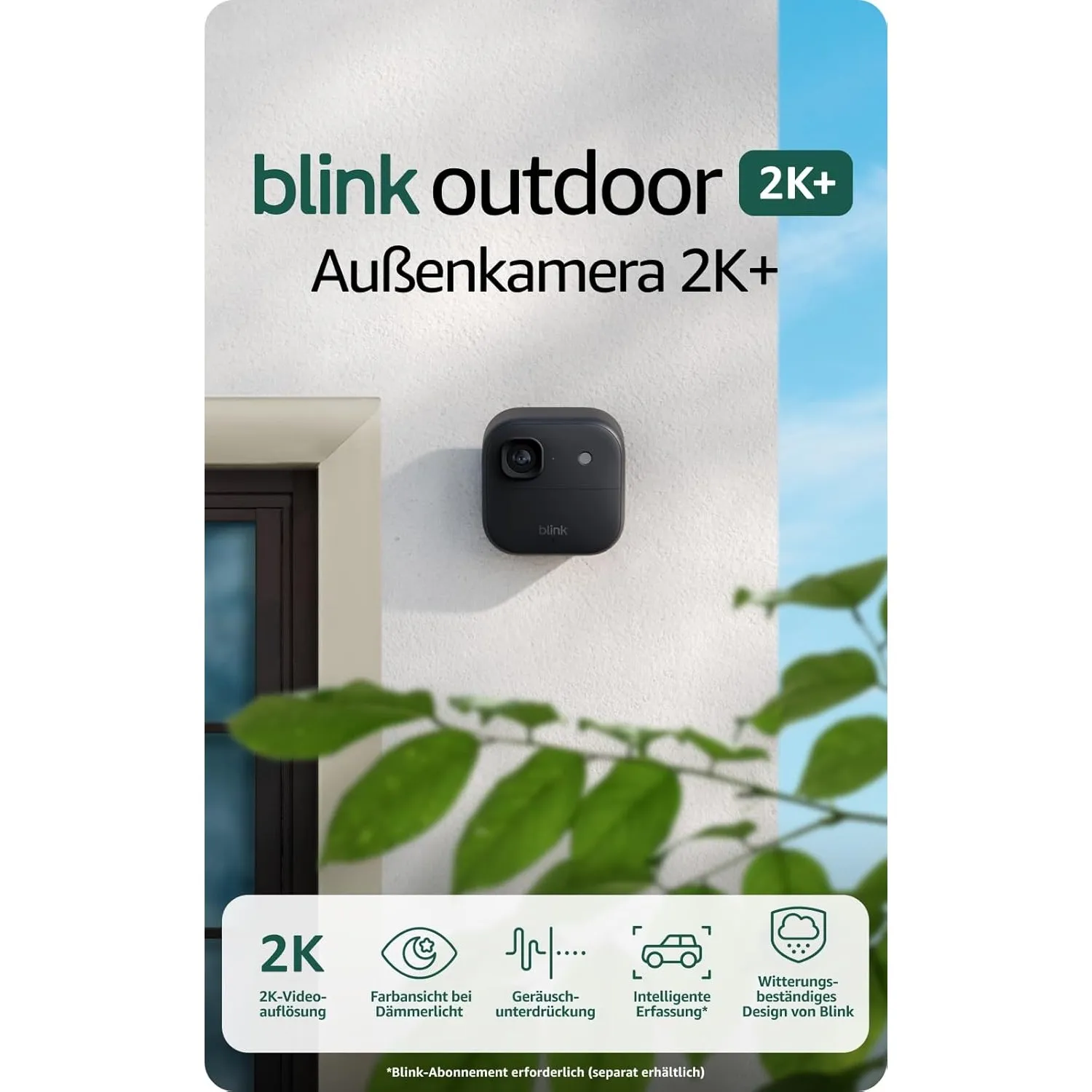 Blink Außenkamera 2K+ (neueste Generation) – Kabellose, intelligente Sicherheitskamera, 2K-Videoauflösung, verbesserte …