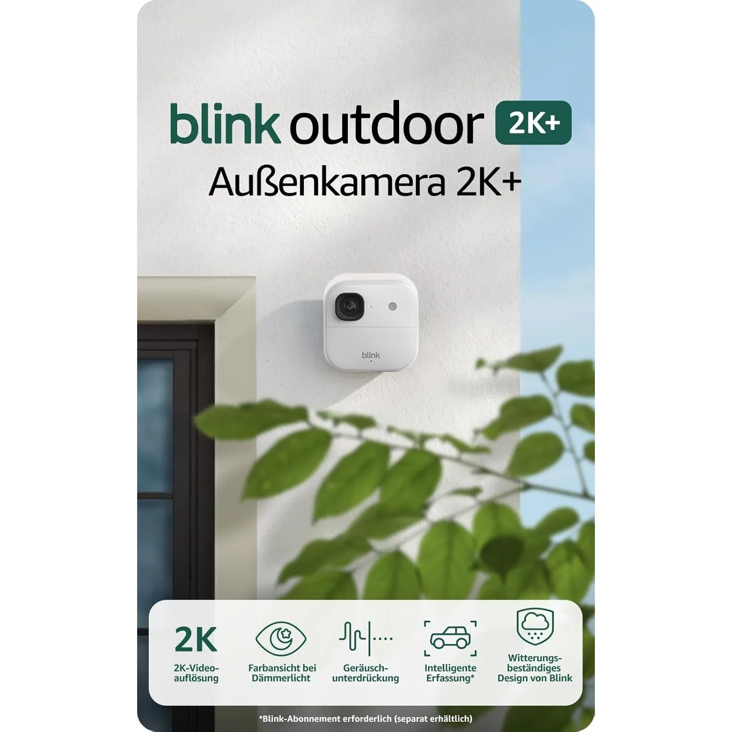 Blink Außenkamera 2K+ (neueste Generation) – Kabellose, intelligente Sicherheitskamera, 2K-Videoauflösung, verbesserte …