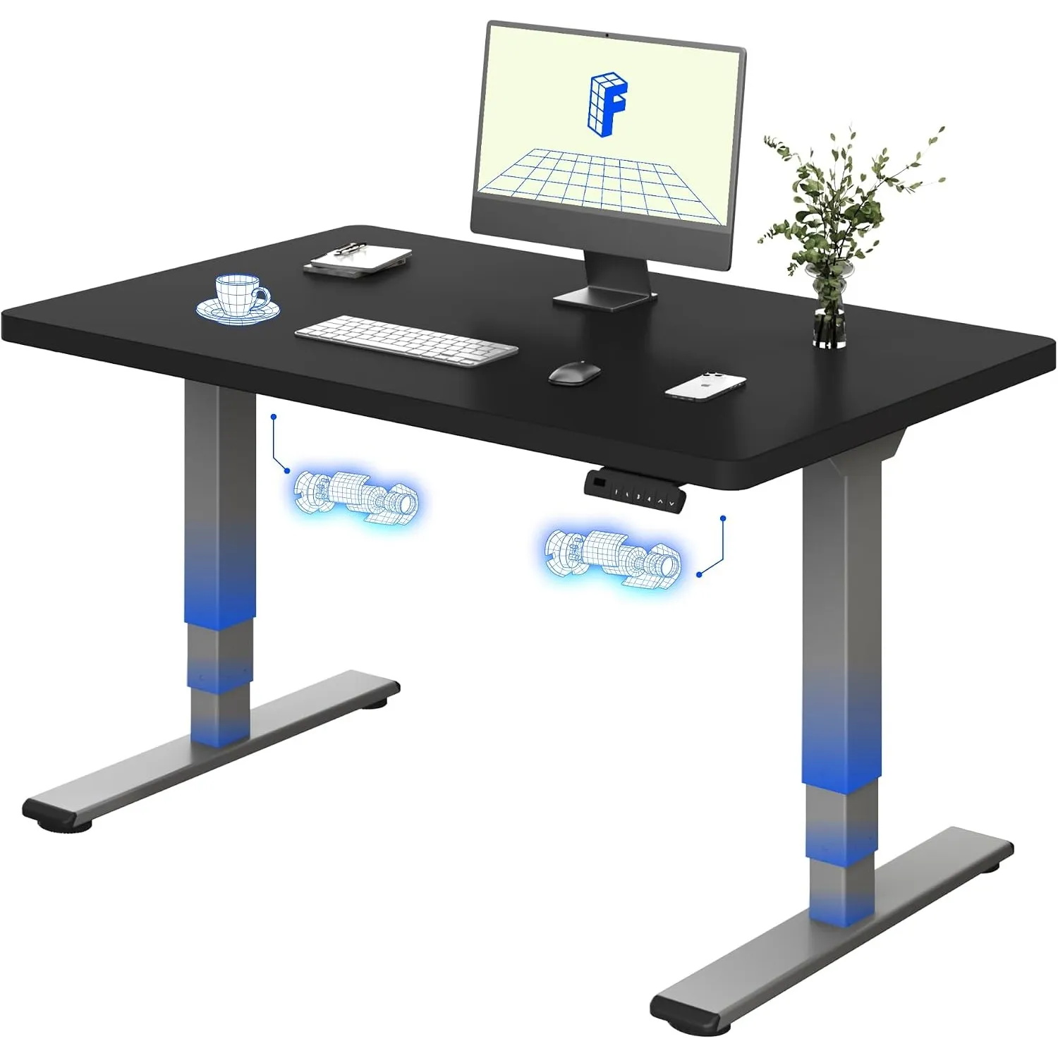 FLEXISPOT Höhenverstellbarer Schreibtisch mit Dualmotor 120×80 cm