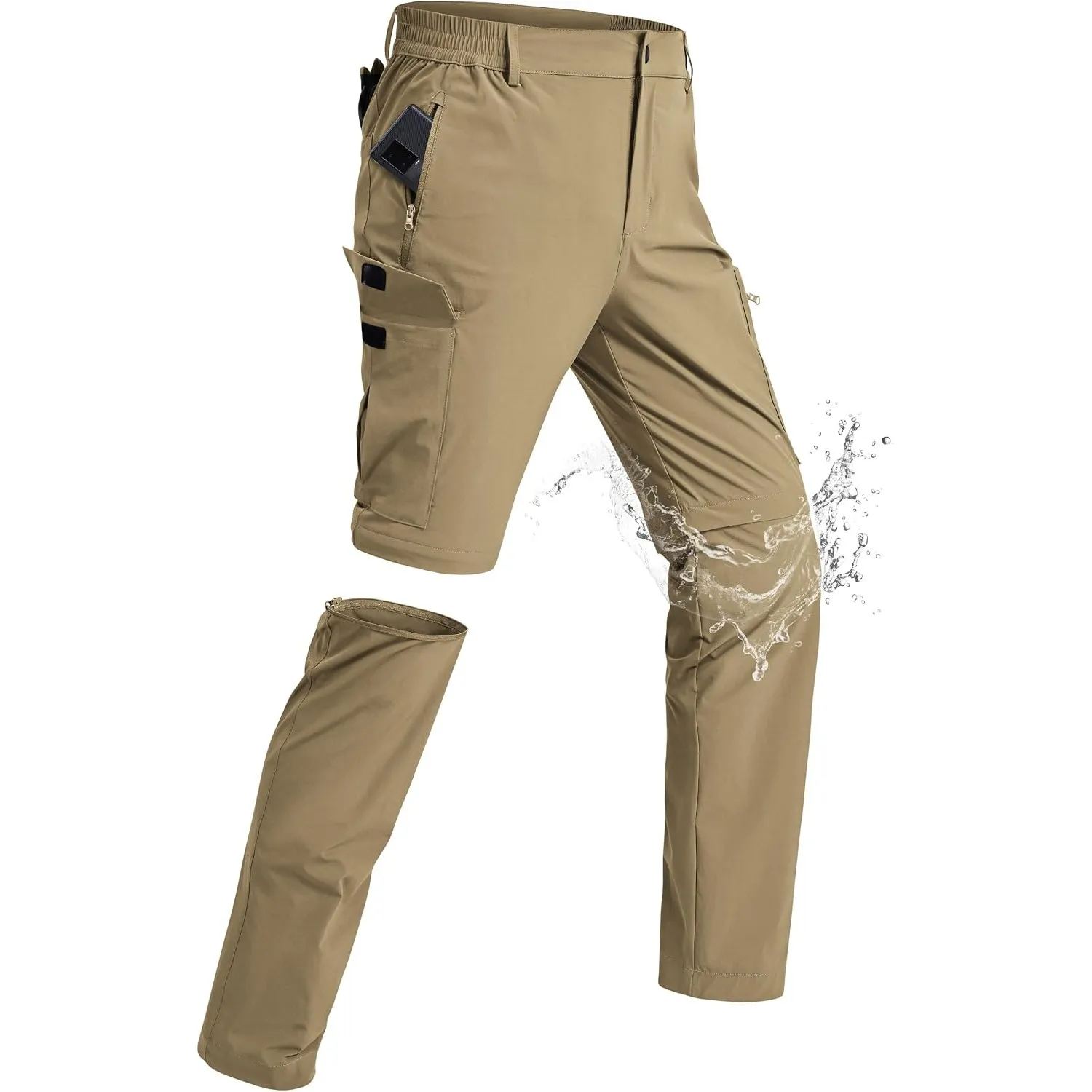 Wanderhose Herren Zip Off Abnehmbar Leicht Arbeitshosen Männer Kurz Wasserdicht Trekkinghose Herren Schnell Trockend Mu…