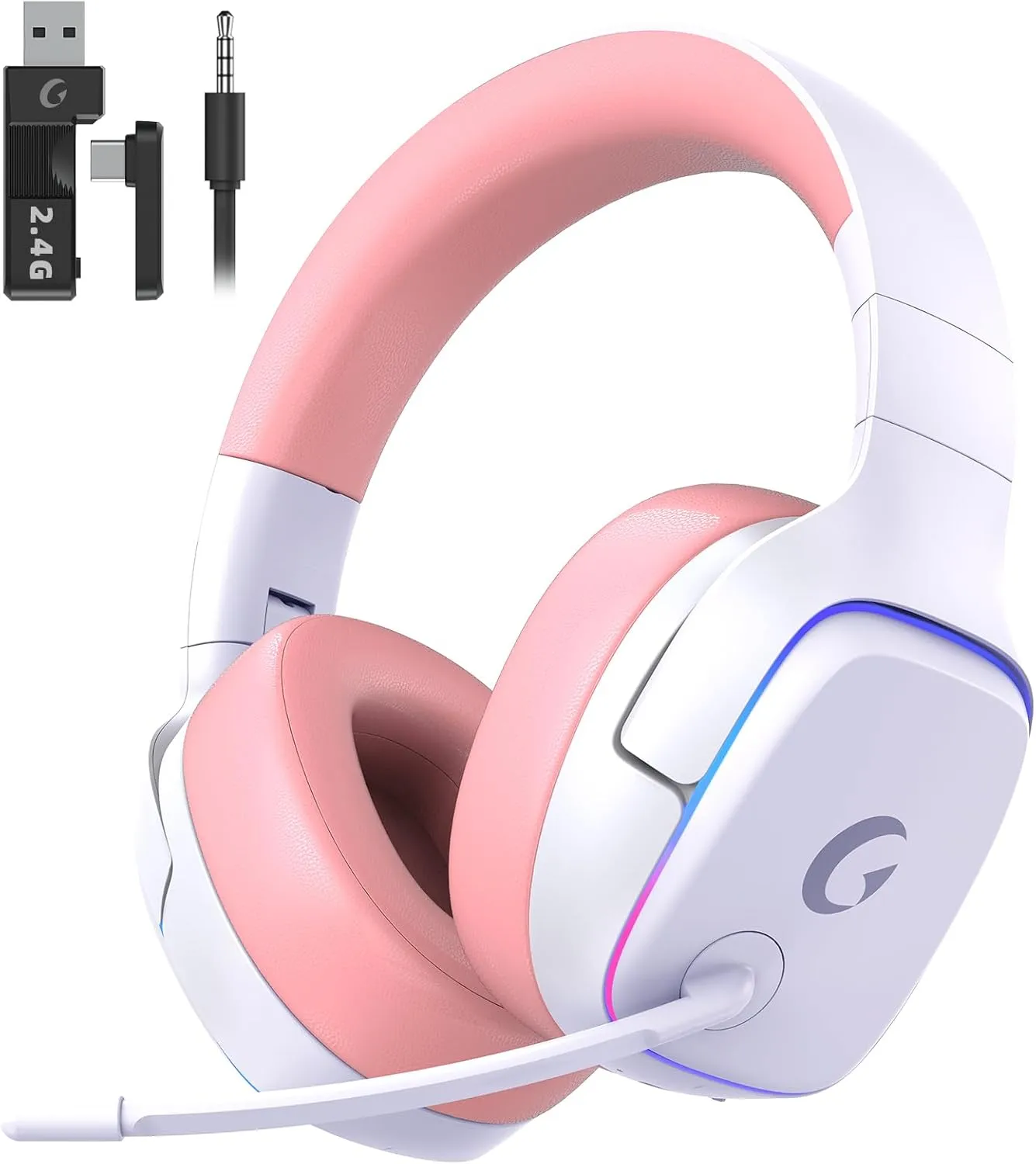 Gvyugke Wireless Gaming Headset for PS5/PS4/PC/Switch/Mac, 2.4GHz & Bluetooth 5.3 & 3.5 mm Wired Headphones with Microp…