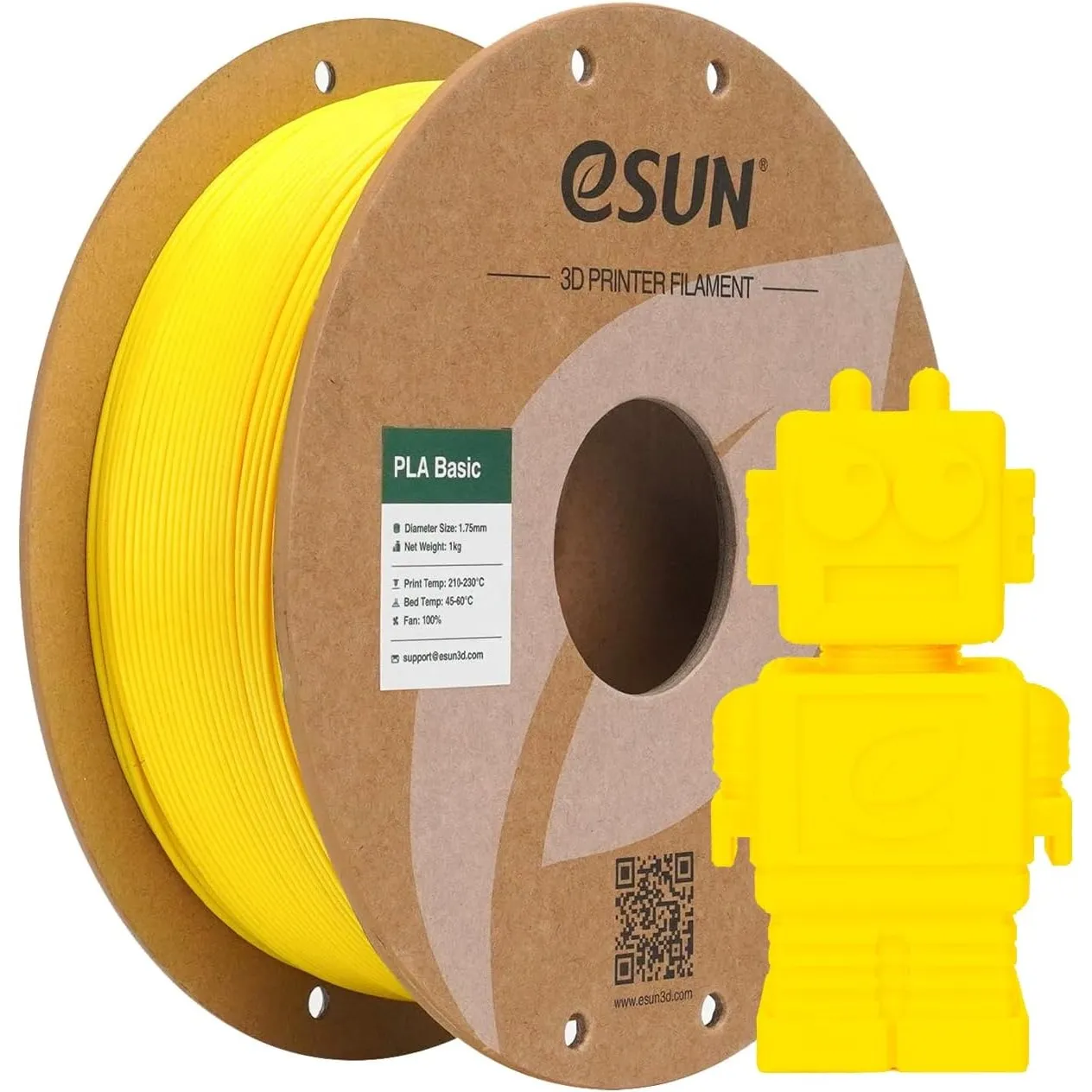eSUN PLA Basic Filament 1.75mm, Gelb, 1KG