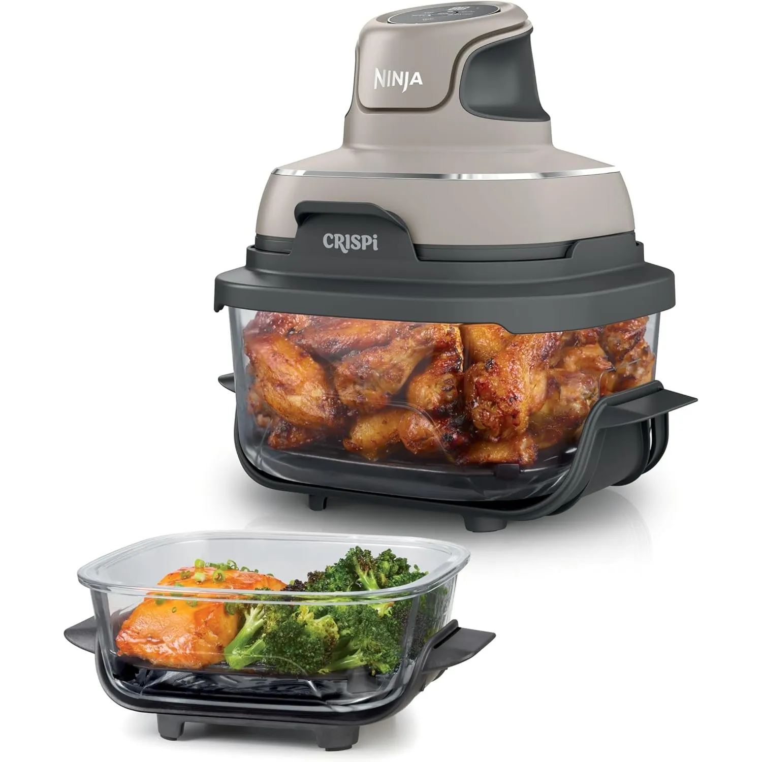 Ninja CRISPi tragbare Air fryer Heißluftfritteuse, 3,8 l, Stein FN101EUST