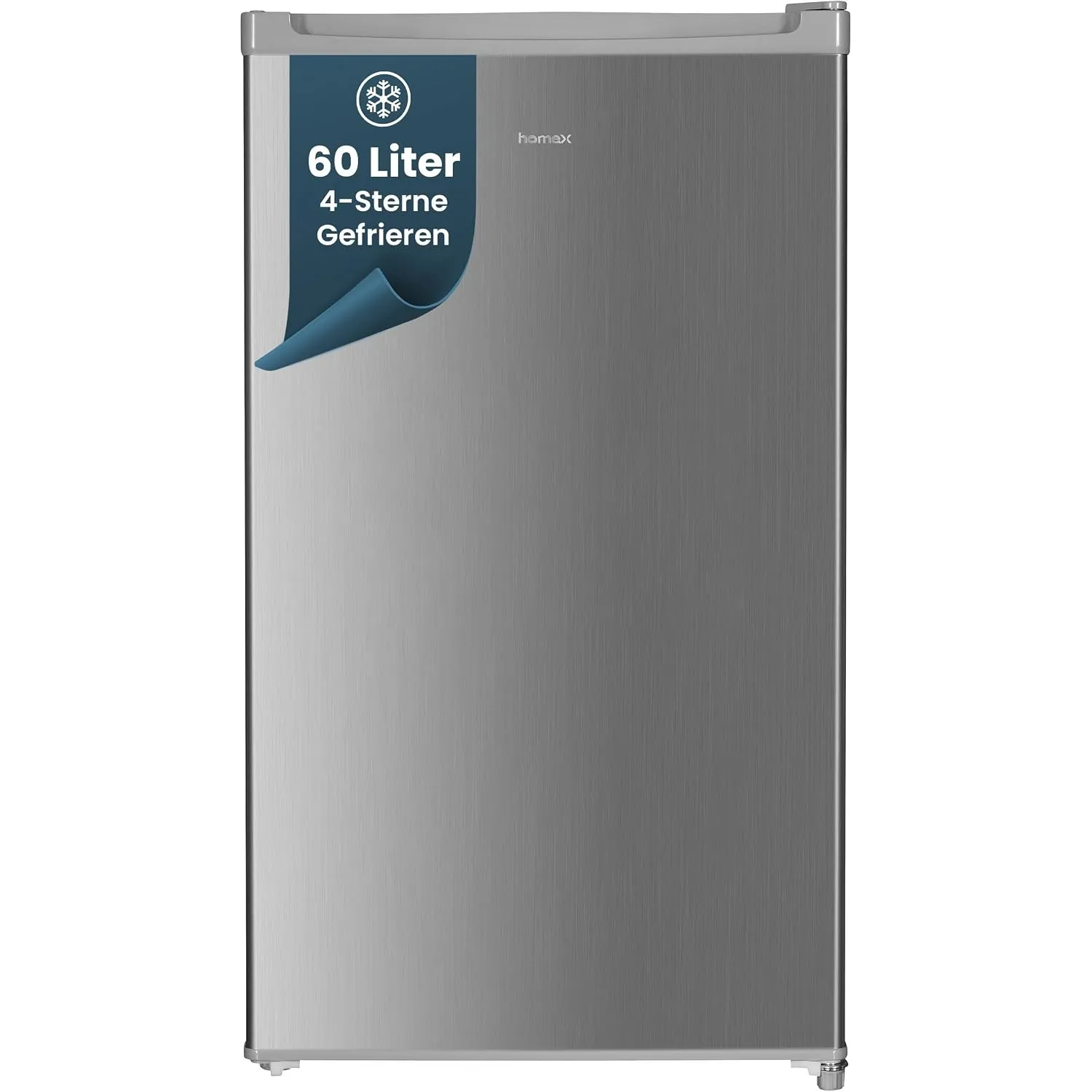homeX FS1016-S Gefrierschrank Tiefkühlschrank klein 60L Nutzinhalt silber