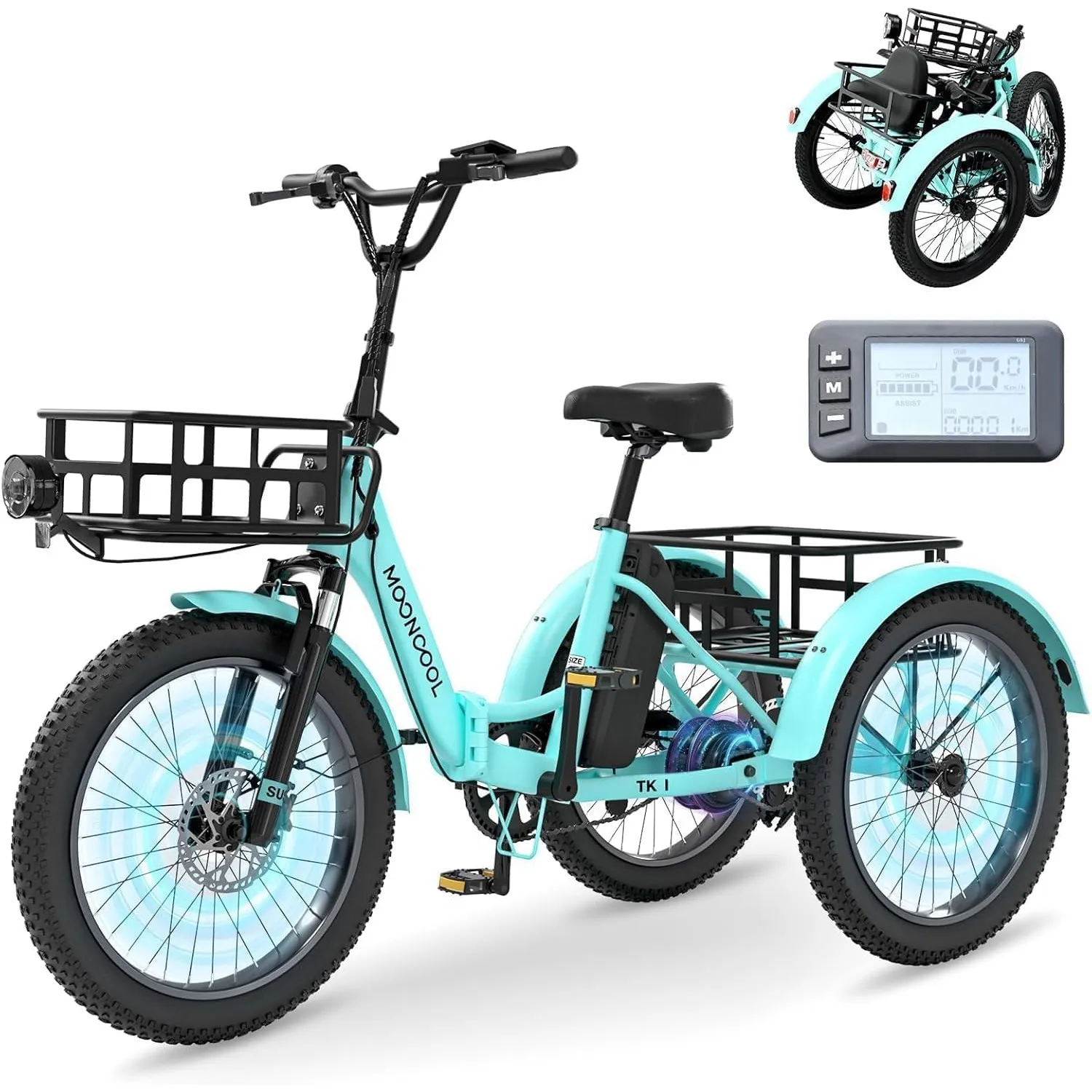 MOONCOOL E Bike Dreirad Klapprad, 20" Elektrofahrräder für Herren Damen, 36V 20AH Akku, 250W Motor 45 Nm, LCD-Display, …