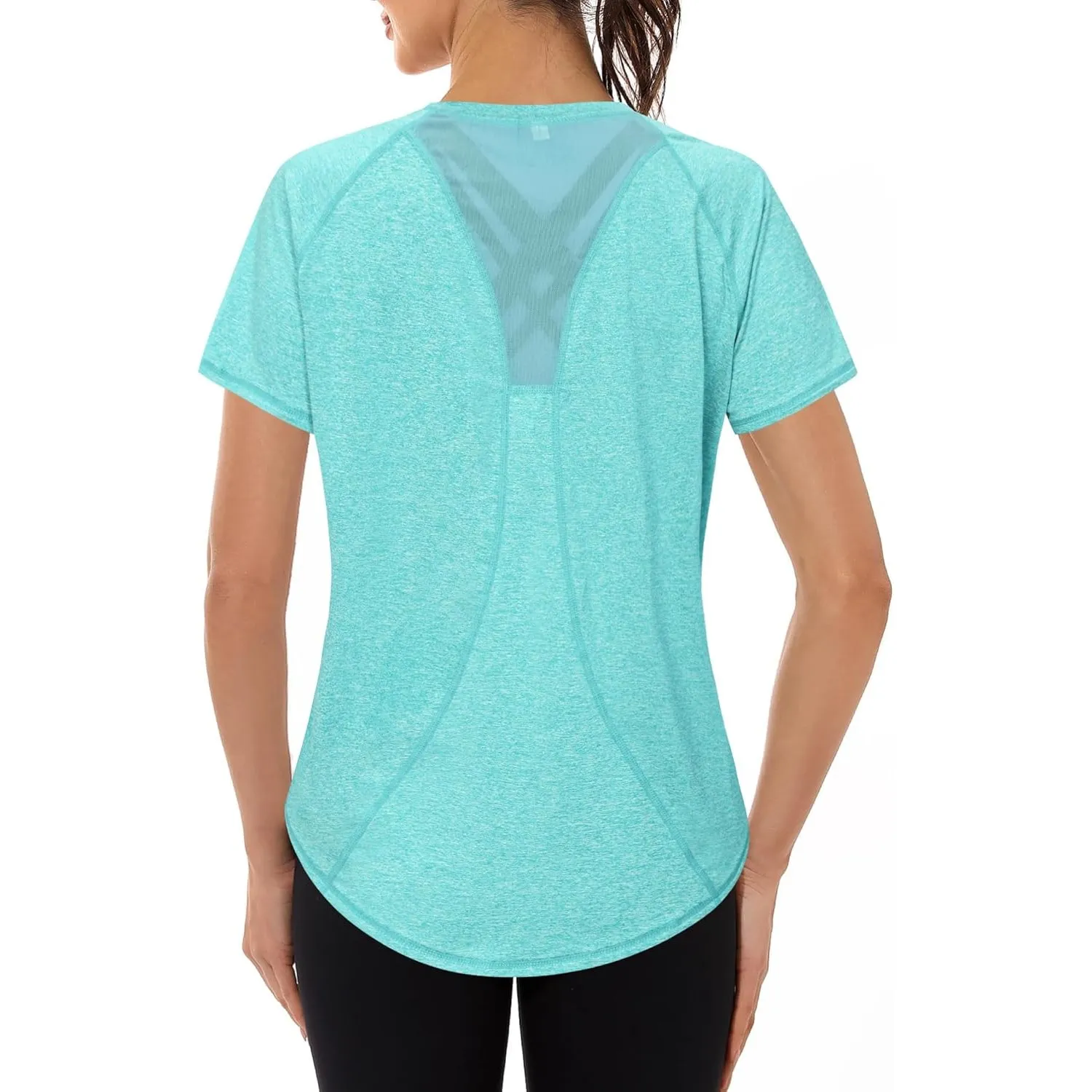 Gyabnw UV Schutz Funktionsshirt Sportshirt Damen Atmungsaktiv Kurzarm Yoga | Laufshirt Oberteil,Sport T-Shirt,Locker,Le…