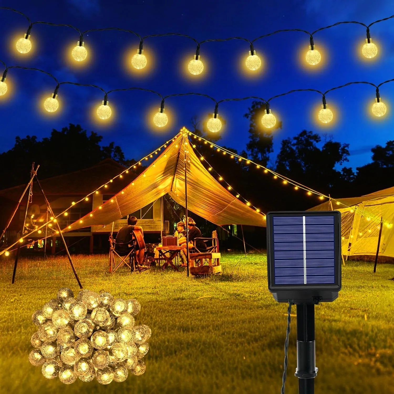 Lichterkette Außen Solar Wetterfest, 60 LED Warmweiß 3M + 10,2M 8 Modi IP65 Outdoor Solarlichterkette aussen Wetterfest…