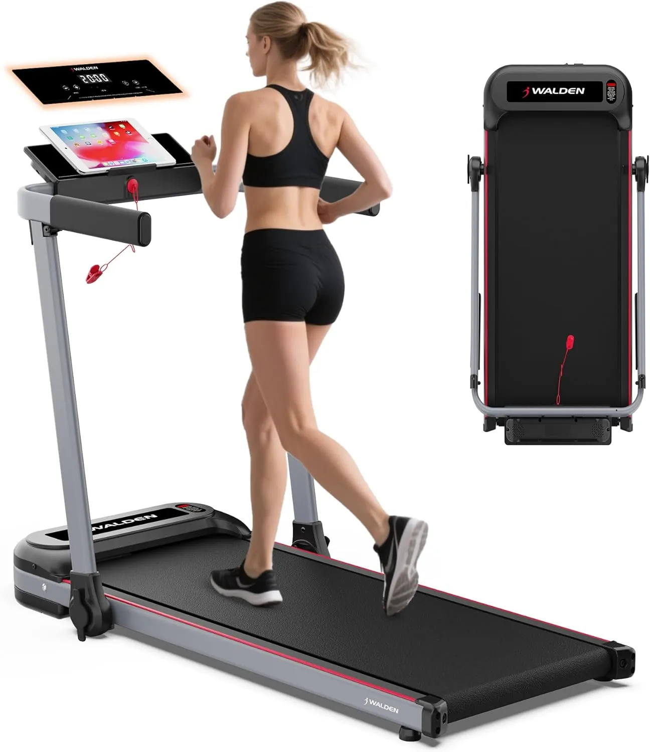 Walden Electric Folding Treadmill F2800 - Walking Pad for Home & Office, 2.5 HP Motor, Speed 1-10 km/h, 12 Programmes, …