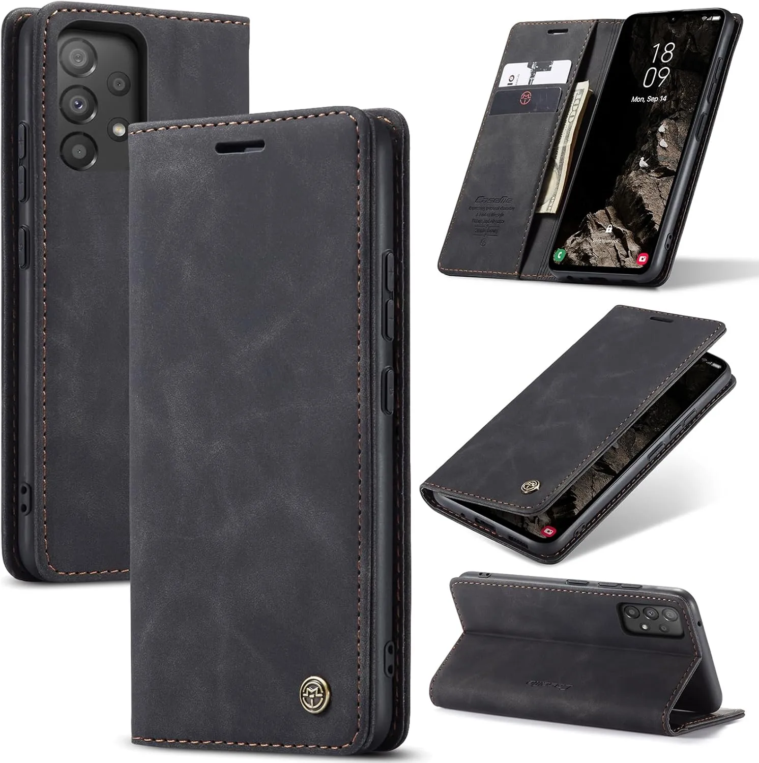 Handyhülle für Samsung Galaxy A53 5G Hülle Premium Lederhülle Flip Case Magnet Tascher Kartenfach Standfunktion Klapphü…