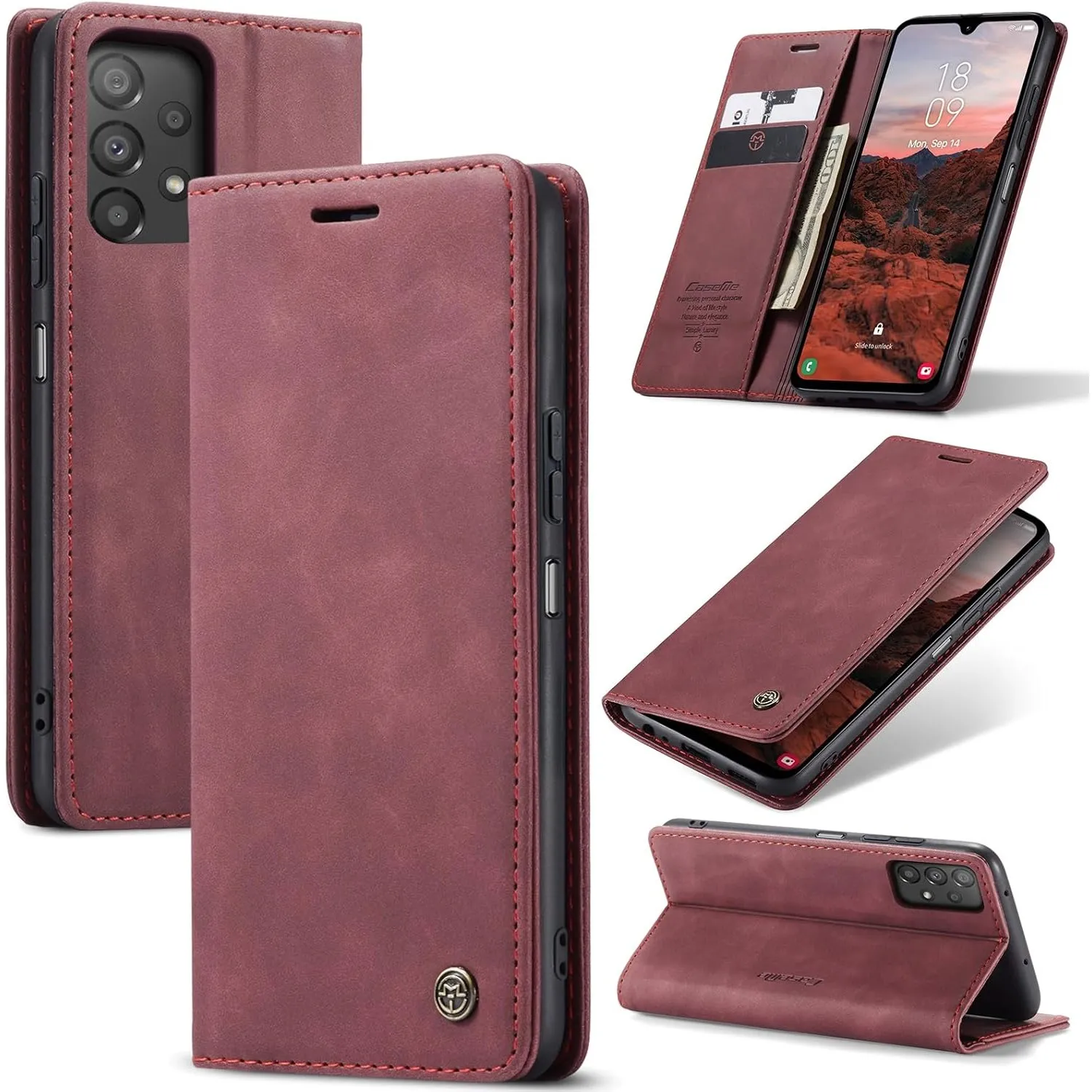 Handyhülle für Samsung Galaxy A33 5G Hülle Premium Lederhülle Flip Case Magnet Tascher Kartenfach Standfunktion Klapphü…