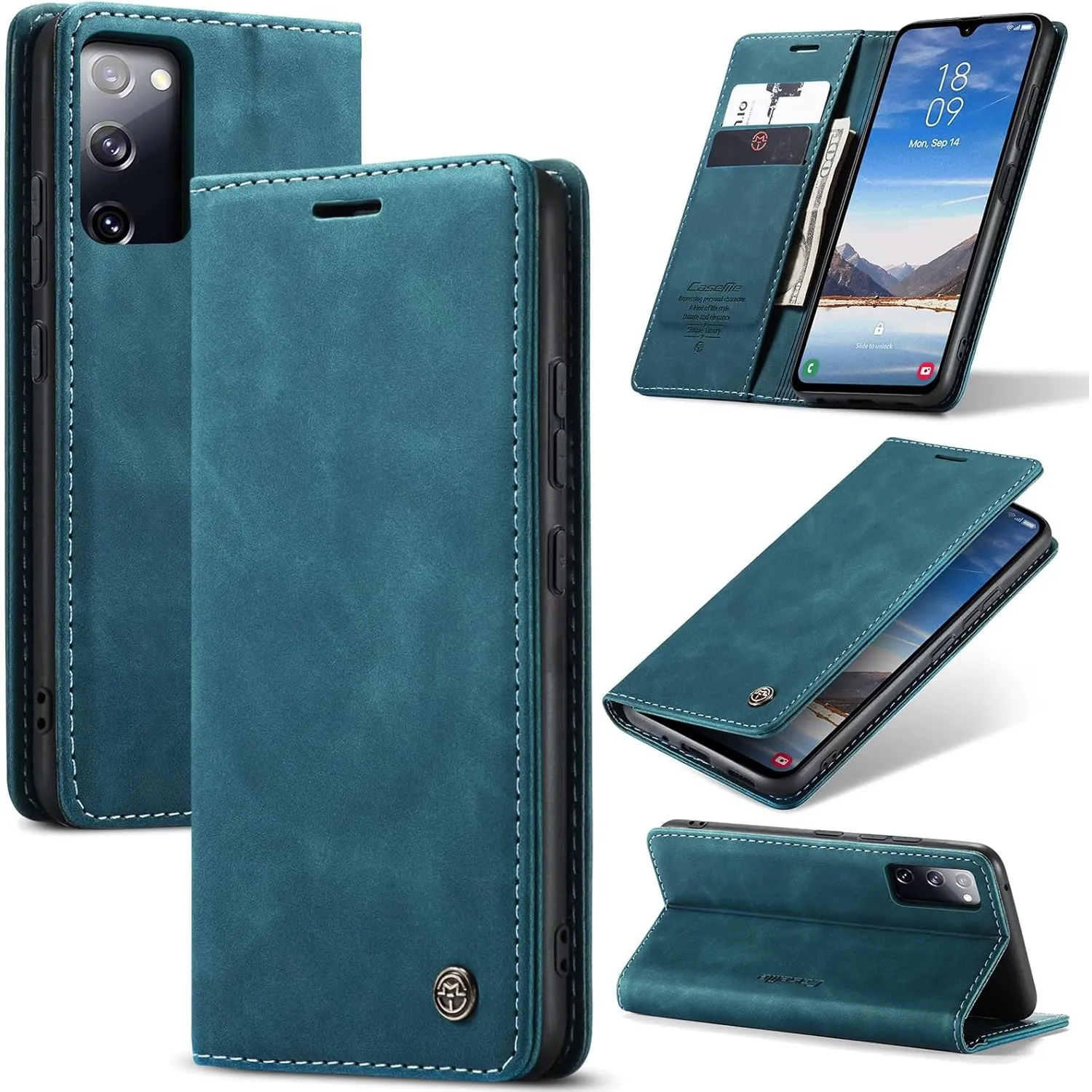 Handyhülle für Samsung Galaxy S20 FE 5G Hülle Premium Lederhülle Flip Case Magnet Tascher Kartenfach Standfunktion Klap…