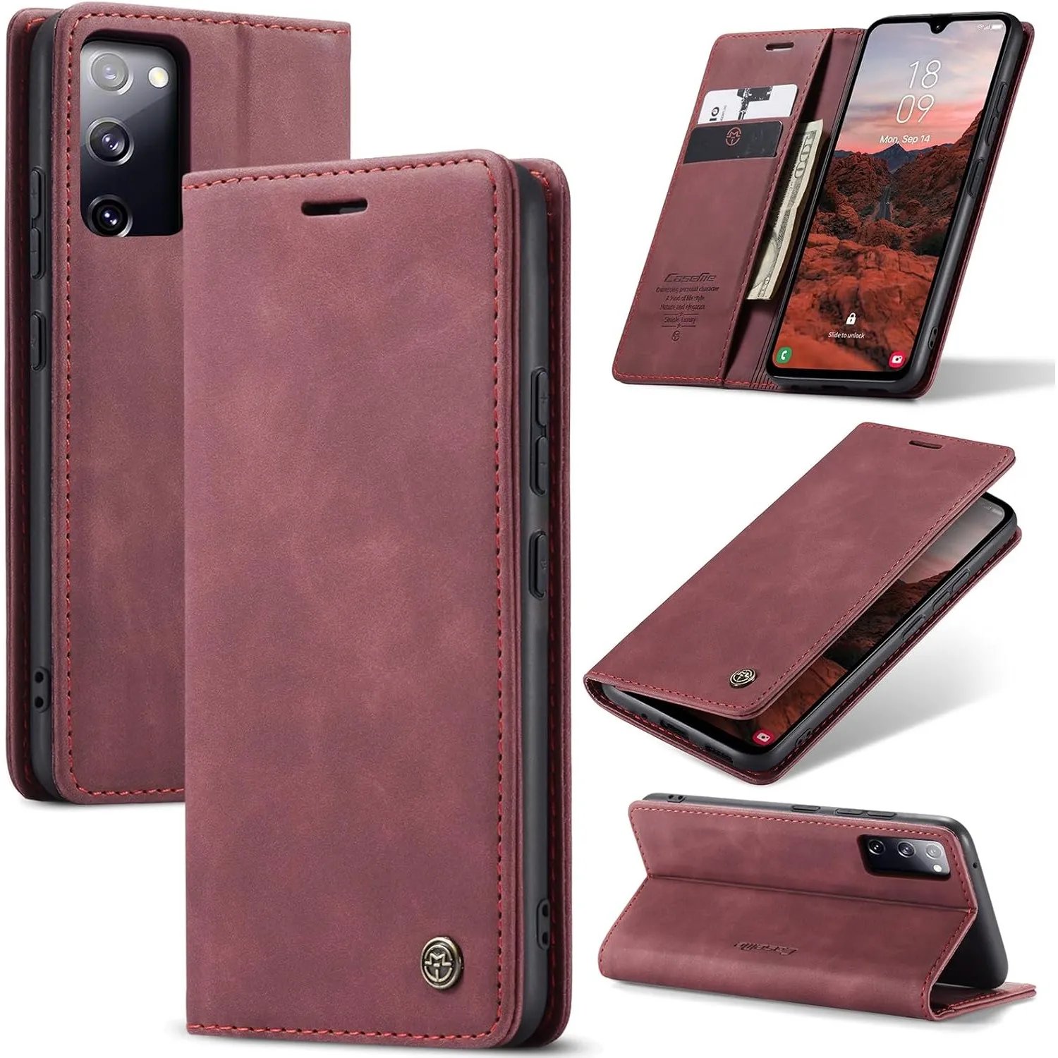 Handyhülle für Samsung Galaxy S20 FE 5G Hülle Premium Lederhülle Flip Case Magnet Tascher Kartenfach Standfunktion Klap…