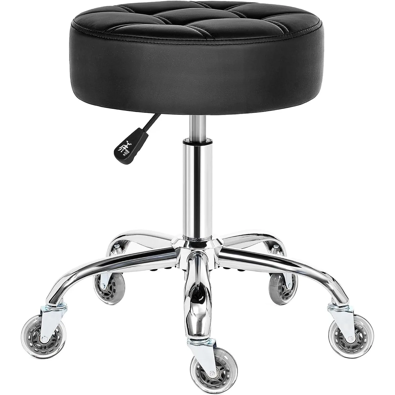 BEWISHOME Rollhocker mit Metallisch-Leise Rollen Höhenverstellbar Hocker