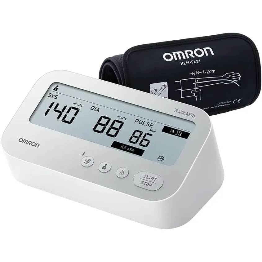 OMRON X4 Connect AFib Oberarm Blutdruckmessgerät mit App & Bluetooth