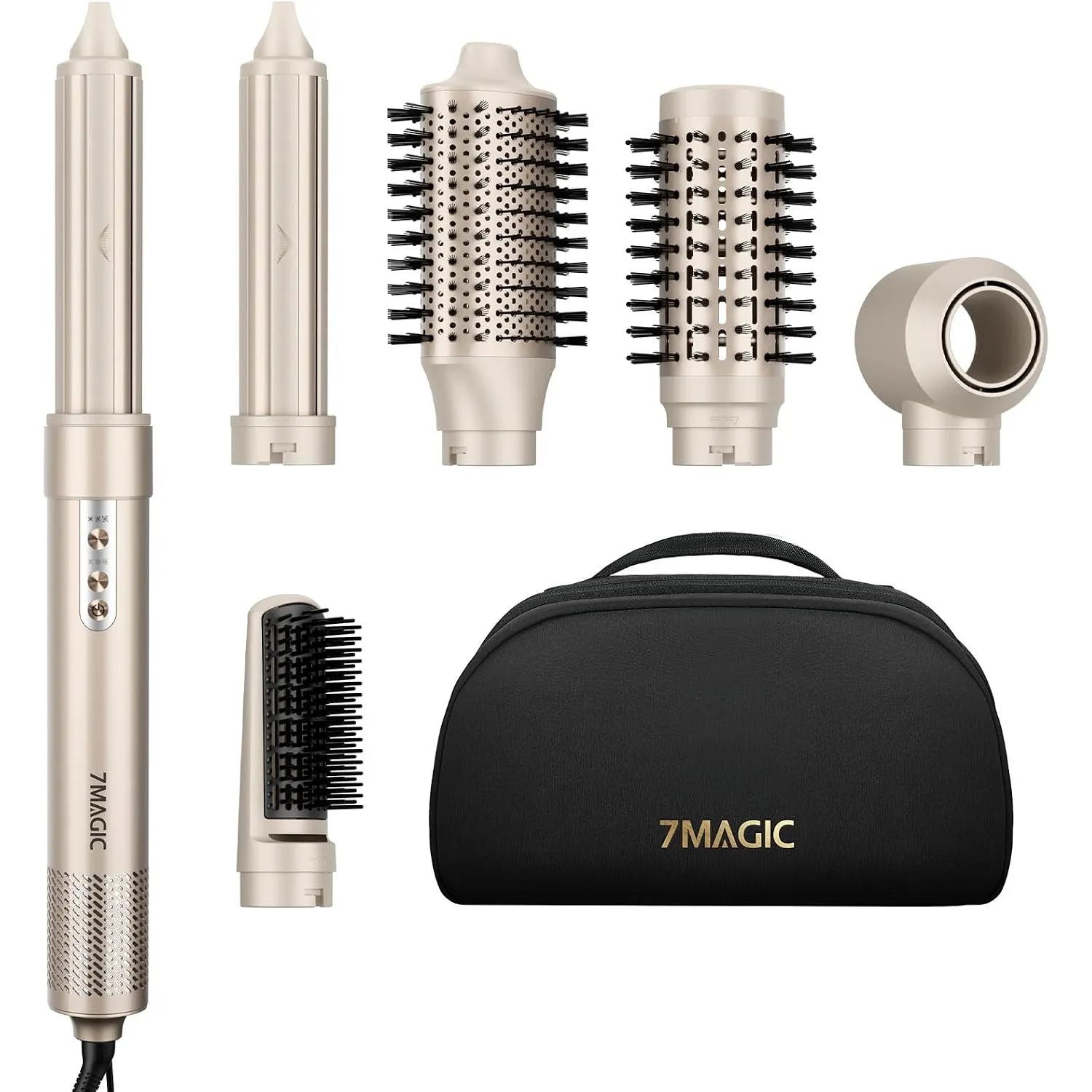 7MAGIC 6 in 1 Airstyler, Ionen Föhn,Auto-Wrap Lockenstab,Ohne Extreme Hitze