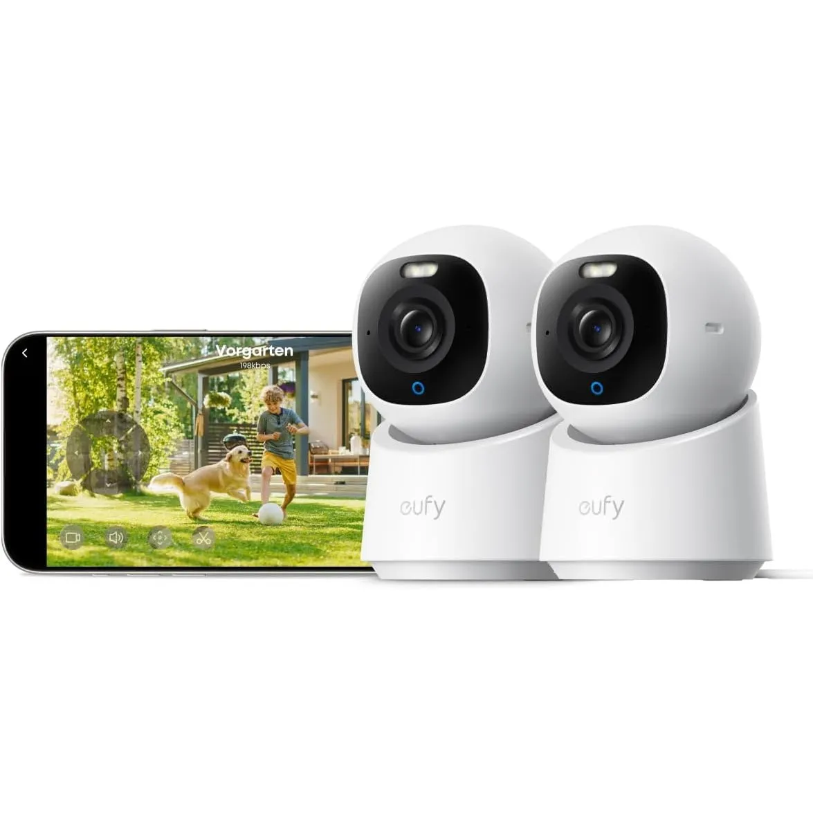 Anker eufy Innenkamera E30 (2er Pack), Farbnachtsicht