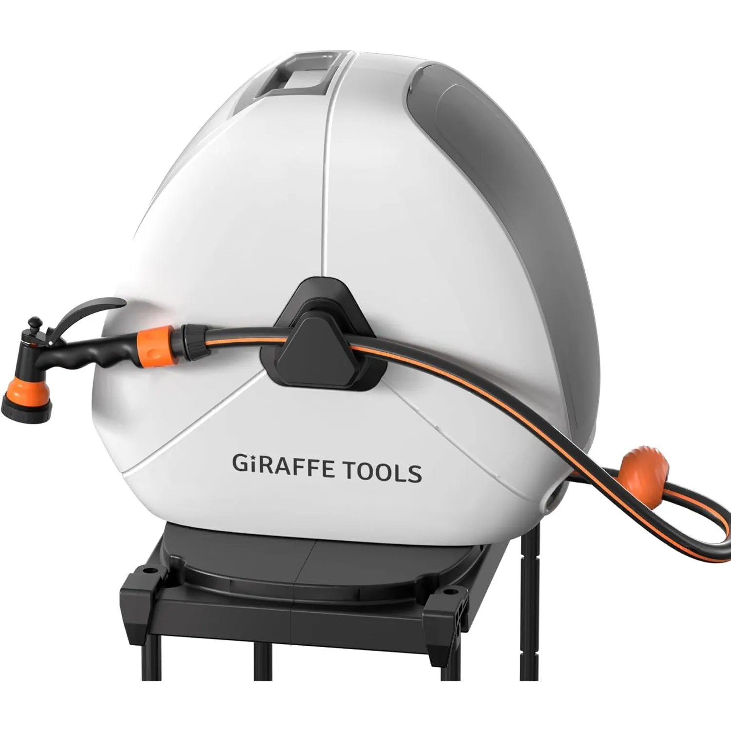 Giraffe Tools 30 m Einziehbare Gartenschlauchtrommel, Bodenmontage | 7-Funktions-Sprühdüse,Beliebige Längensperre,Garte…