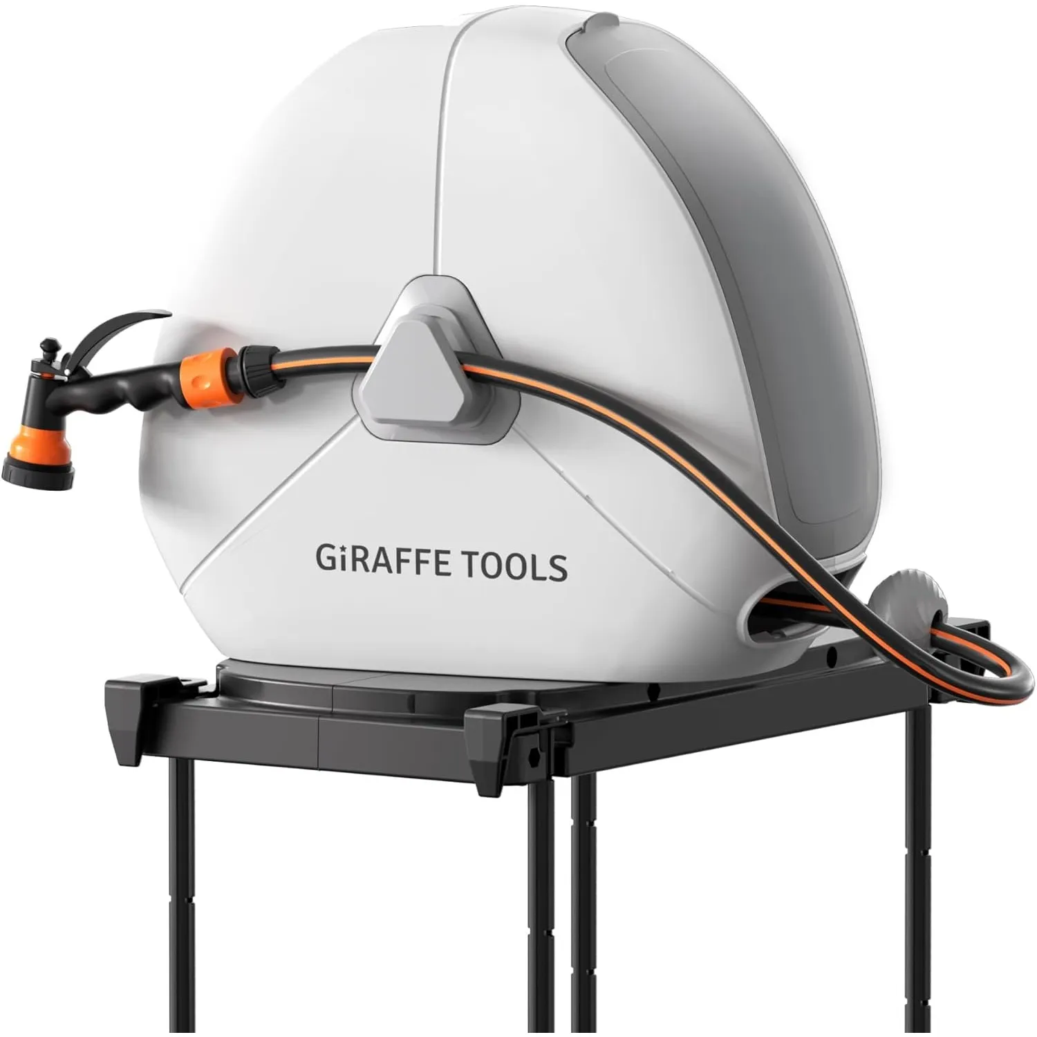 Giraffe Tools Ausziehbare Schlauchtrommel 25m Bodenmontage 360° | 7-Funktions-Sprühdüse,Beliebige Längensperre,Gartensc…