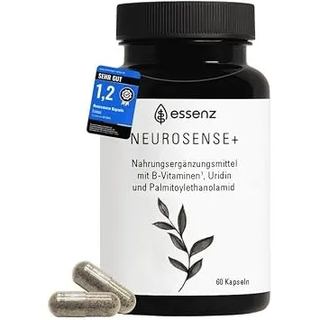 ESSENZ - Neurosense+ 60 Kapseln - Zur Unterstützung der normalen Zell- und Nervenfunktion. Natürliche Kapseln mit Folsä…