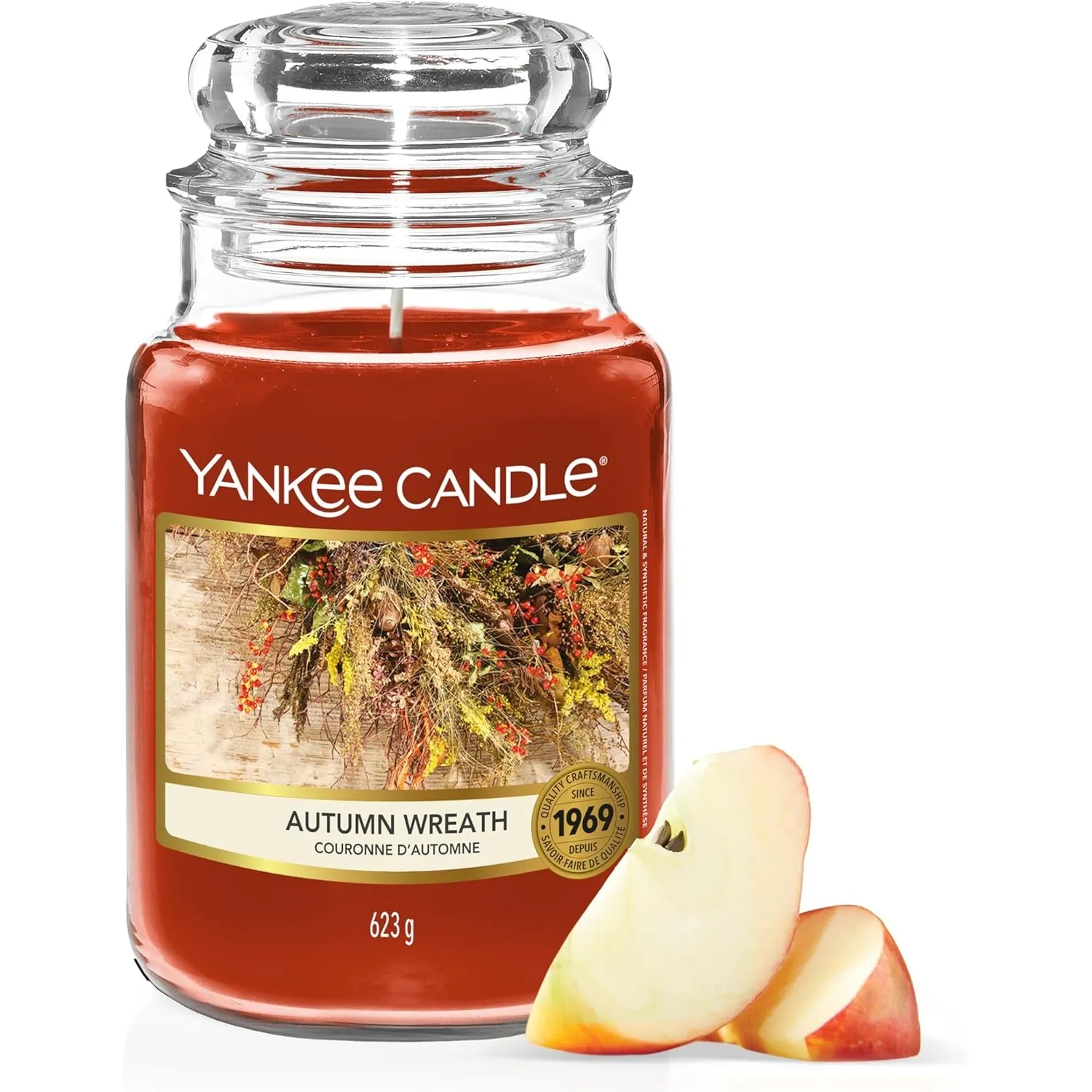 Yankee Candle Duftkerze im Glas (groß) | Autumn Wreath | Kerze mit langer Brenndauer bis zu 150 Stunden | Perfekte Gesc…