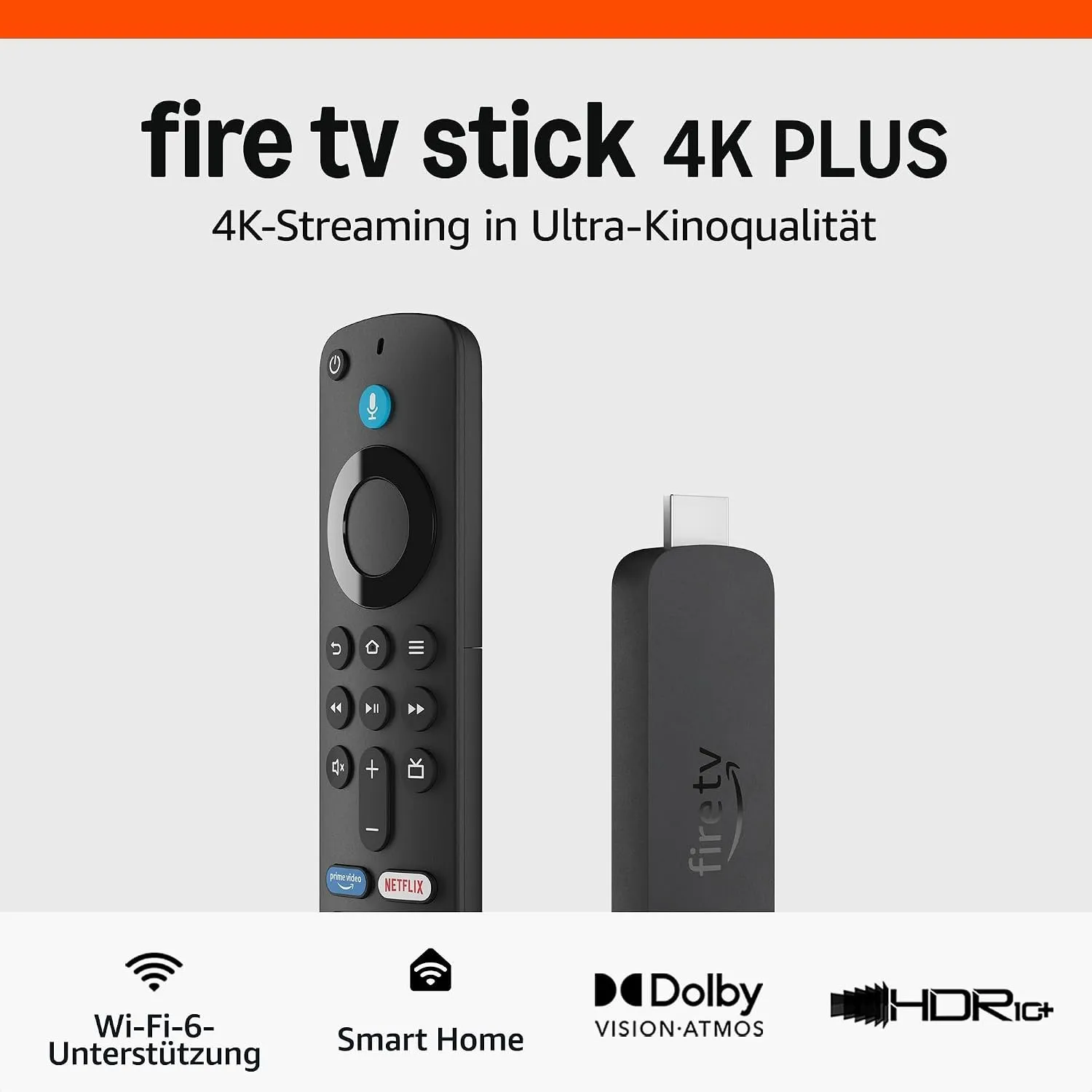 Zertifiziert und generalüberholt Amazon Fire TV Stick 4K Plus, mit Unterstützung für Wi-Fi 6 sowie Streaming in Dolby V…