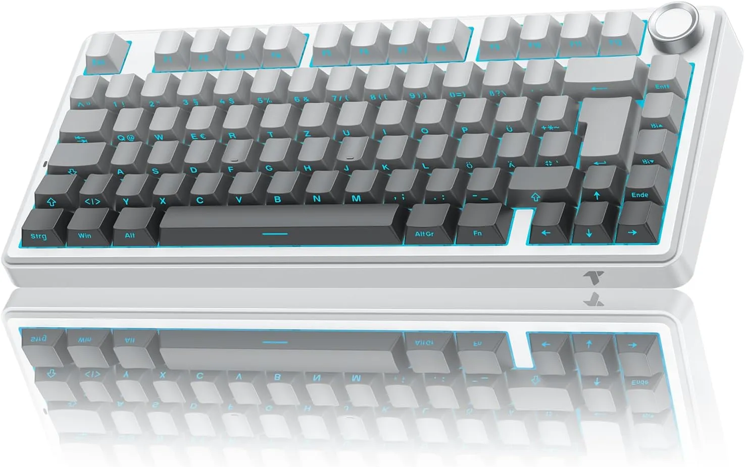 TECURS Gaming Tastatur Mechanische | 75% Hot-Swap Sideprinte Tastatur Kabellos Rote Achse Gasket Mount, PBT, RGB, Cream…