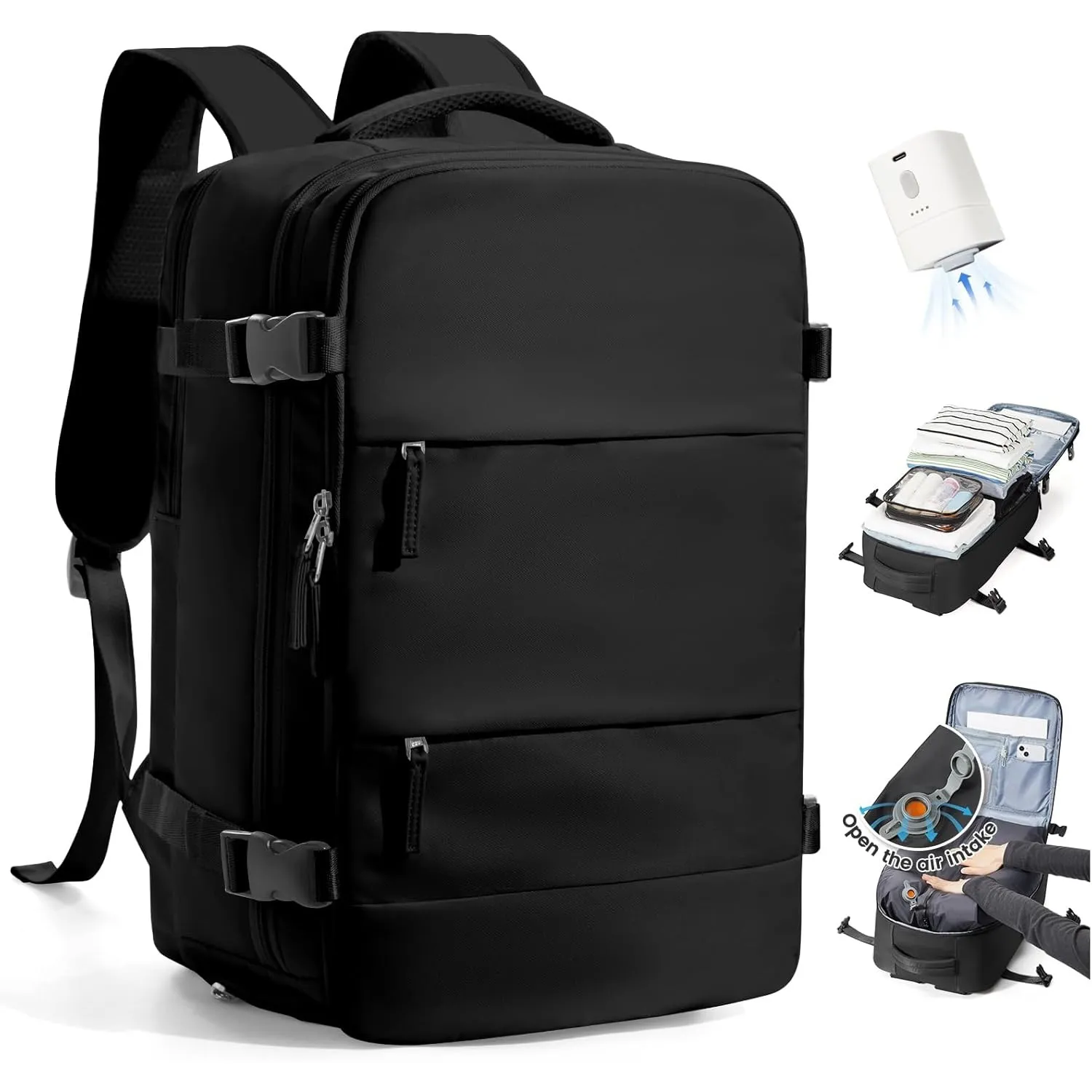 SZLX Vakuum Rucksack Ryanair Handgepäck 40x30x20 Wizzair Reiserucksack Flugzeug für Damen Herren, Laptop Rucksack 14 Zo…