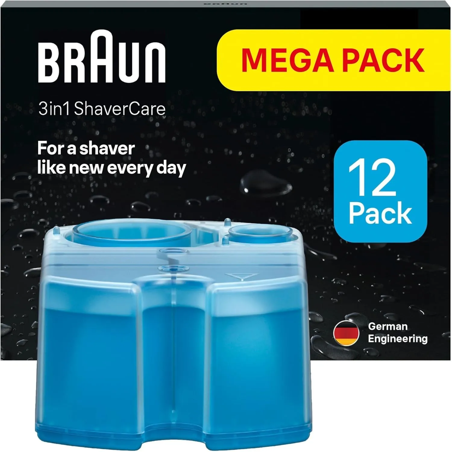 Braun 3-in-1 ShaverCare Reinigungskartuschen, Scherkopfreiniger, 12er Pack