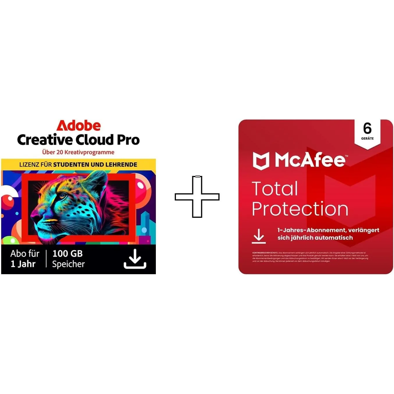 Adobe Creative Cloud Pro | Student & Teacher & McAfee Total Protection 2026 (Automatische Verlängerung) | 6 Geräte |12 …