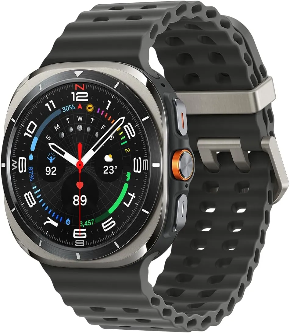 Samsung Galaxy Watch Ultra (2025) Smartwatch mit Galaxy AI, Fitness-Uhr, Marine Band, Titan-Gehäuse, Schnellbutton, Dua…
