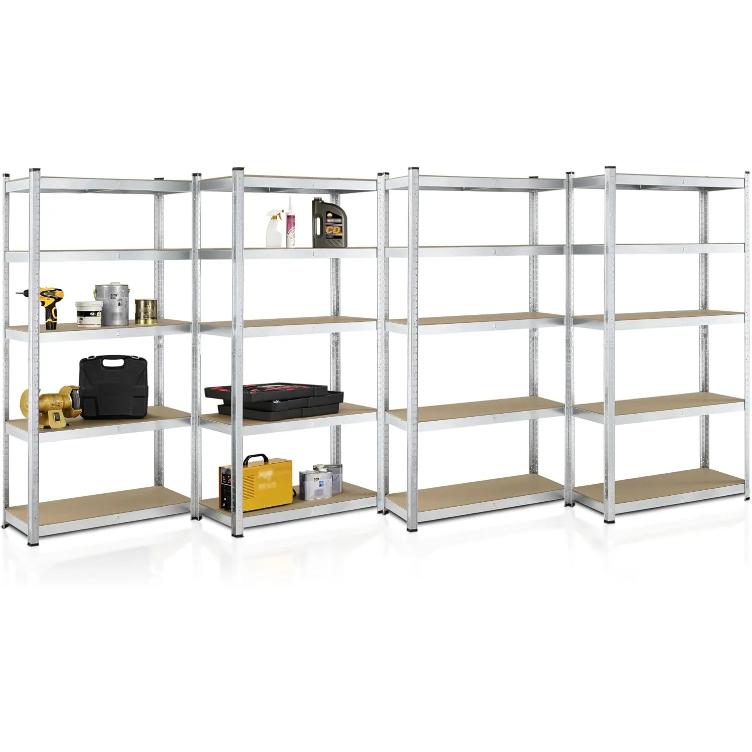Juskys Schwerlastregal Basic 6 Stück 180x90x40 cm, 30 Böden, bis 5250 kg