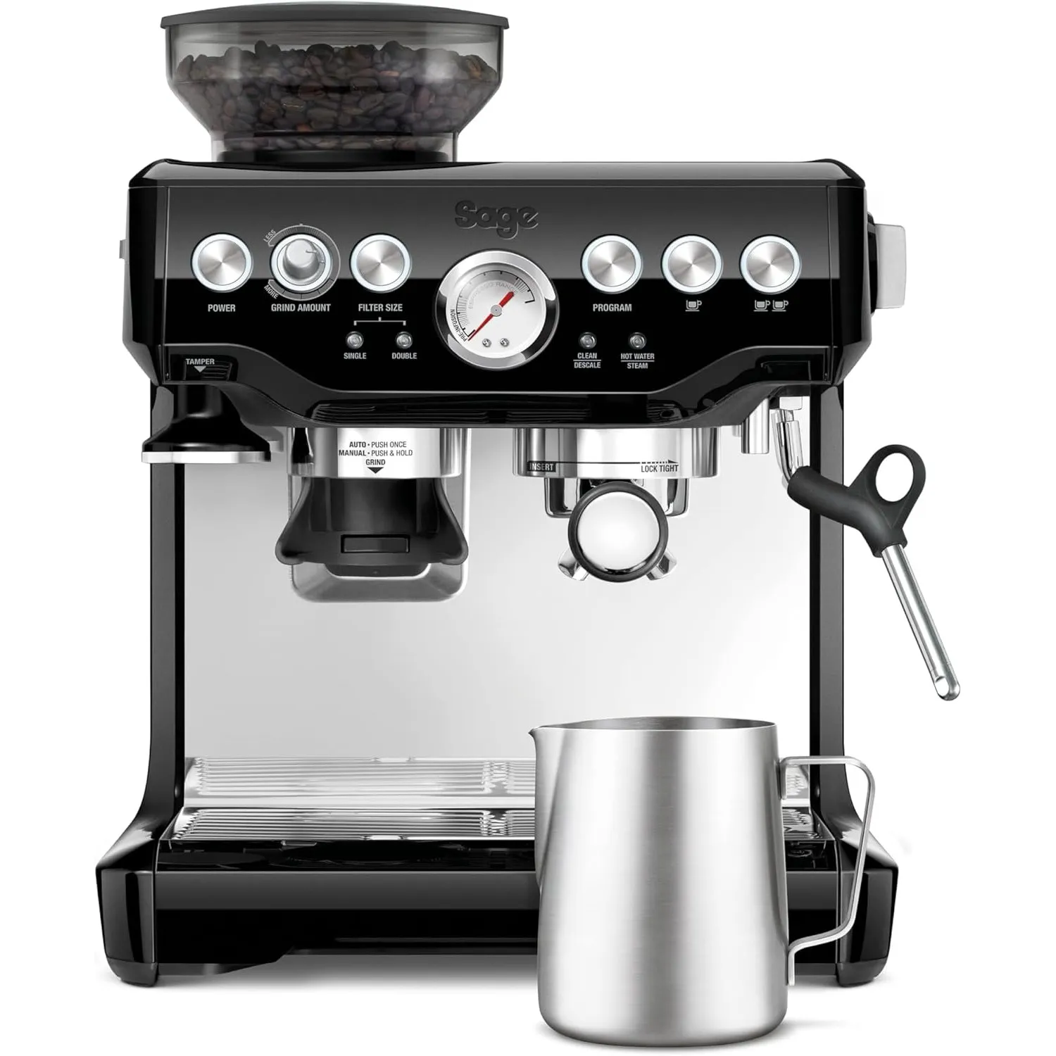 Sage The Barista Express, Kaffeemaschine mit manuellem, Schwarzer Sesam